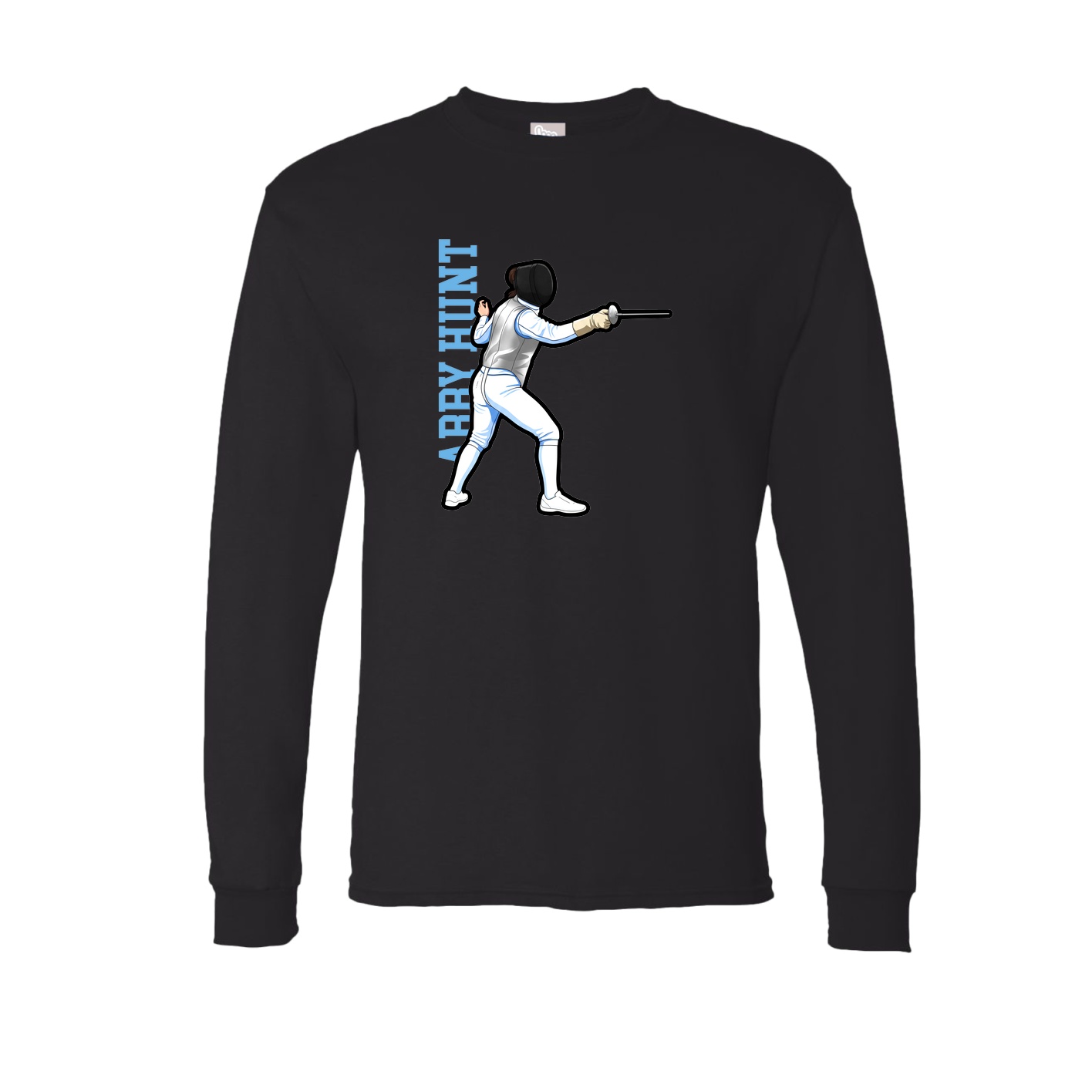 Long Sleeve Tee — Name Vertical in Black