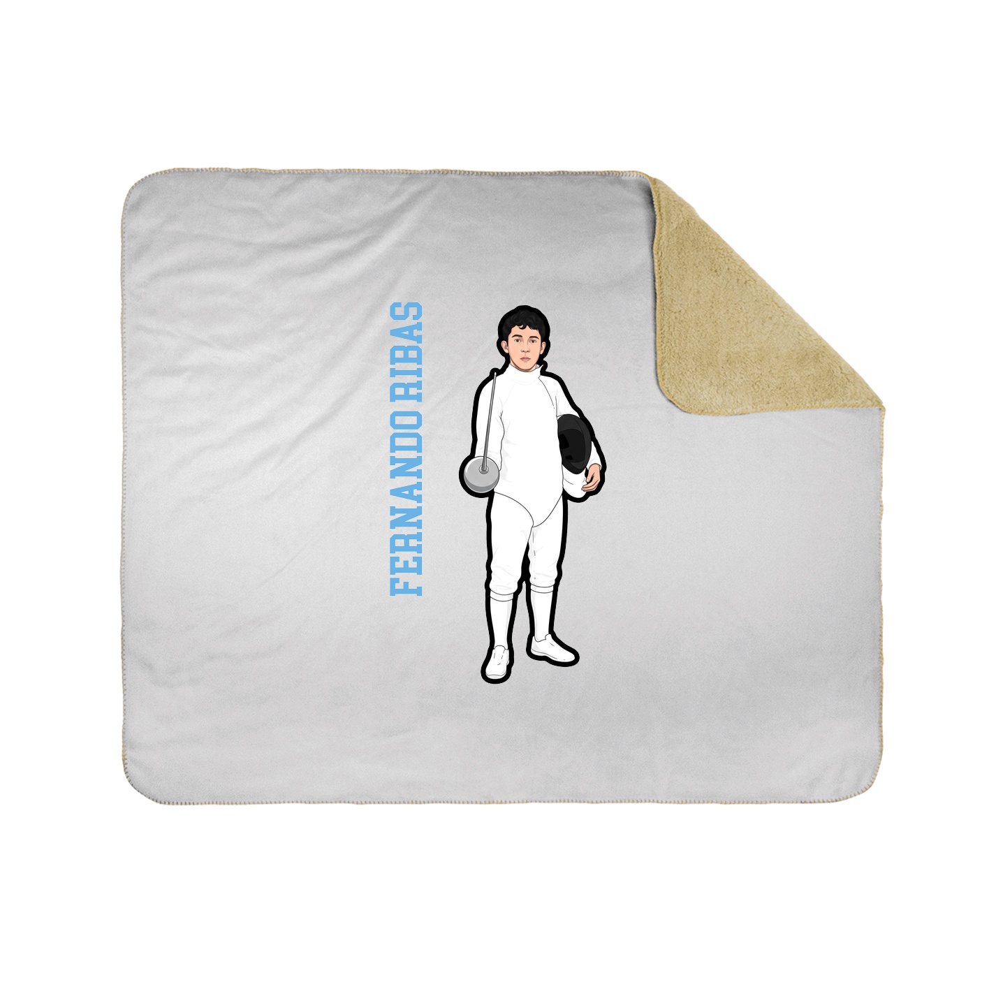Throw Blanket — Name Vertical in White