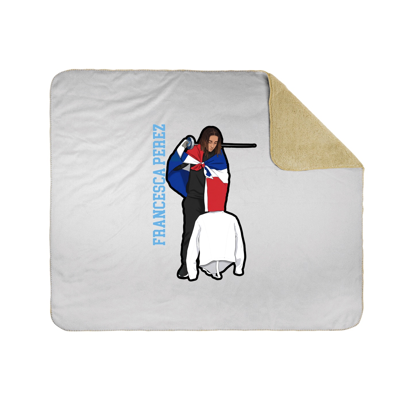 Throw Blanket — Name Vertical in White