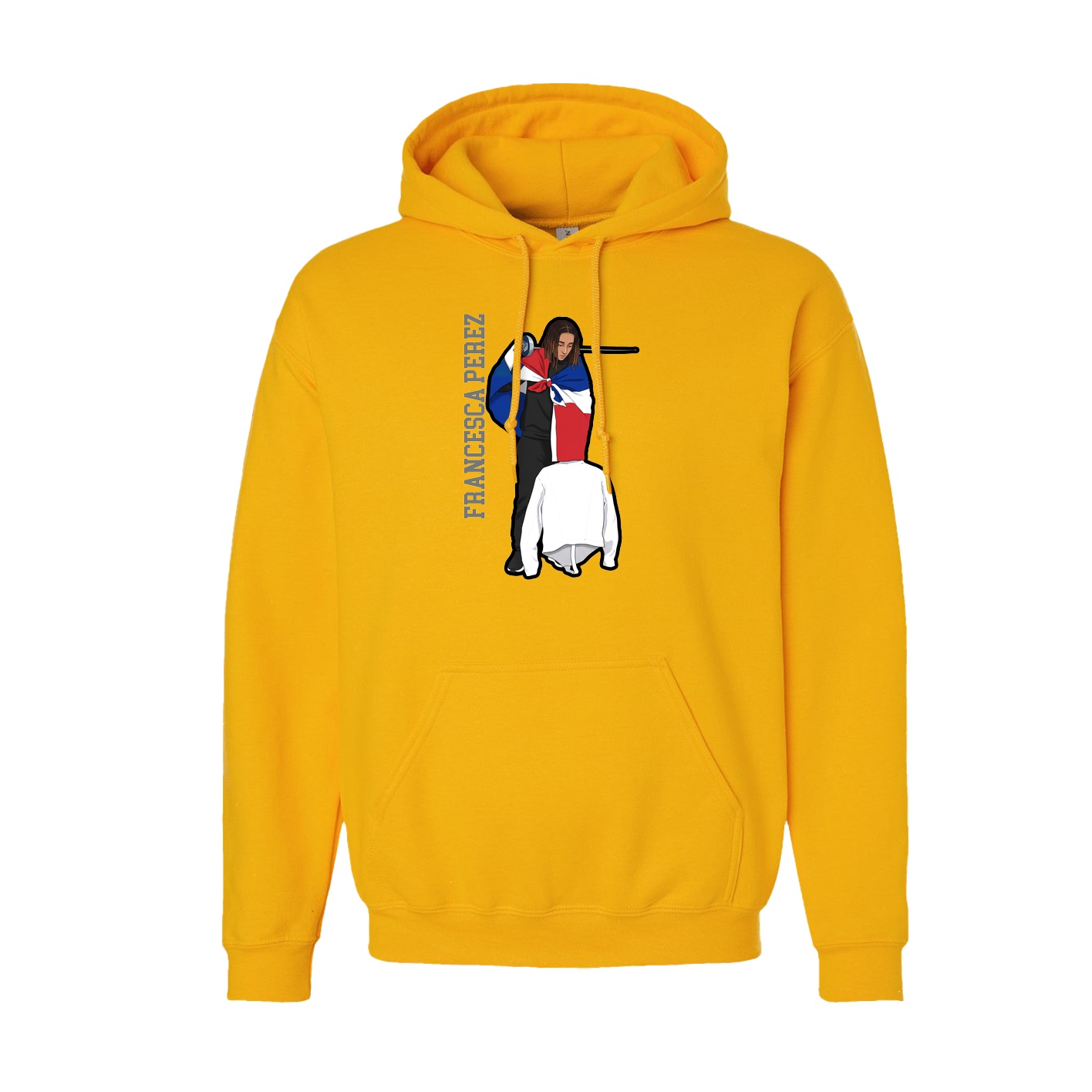 Youth Hoodie — Name Vertical in Gold