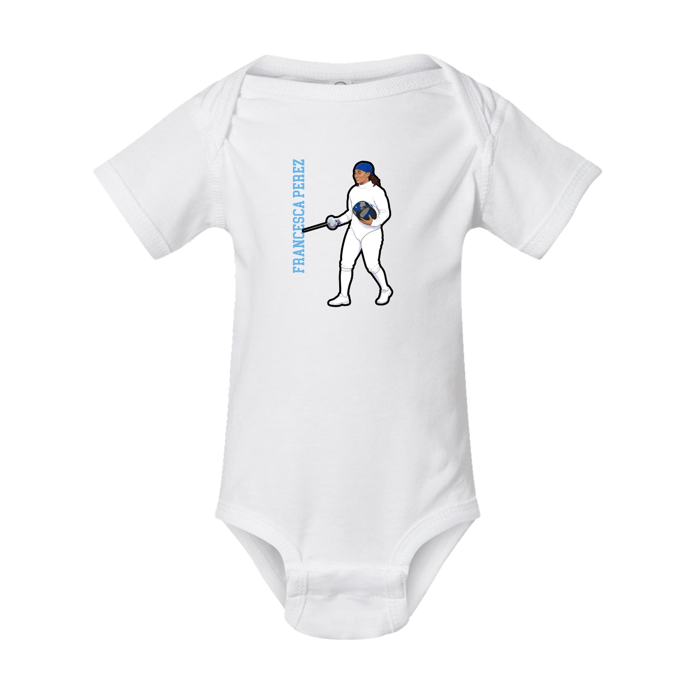 Baby Onesie — Name Vertical in White