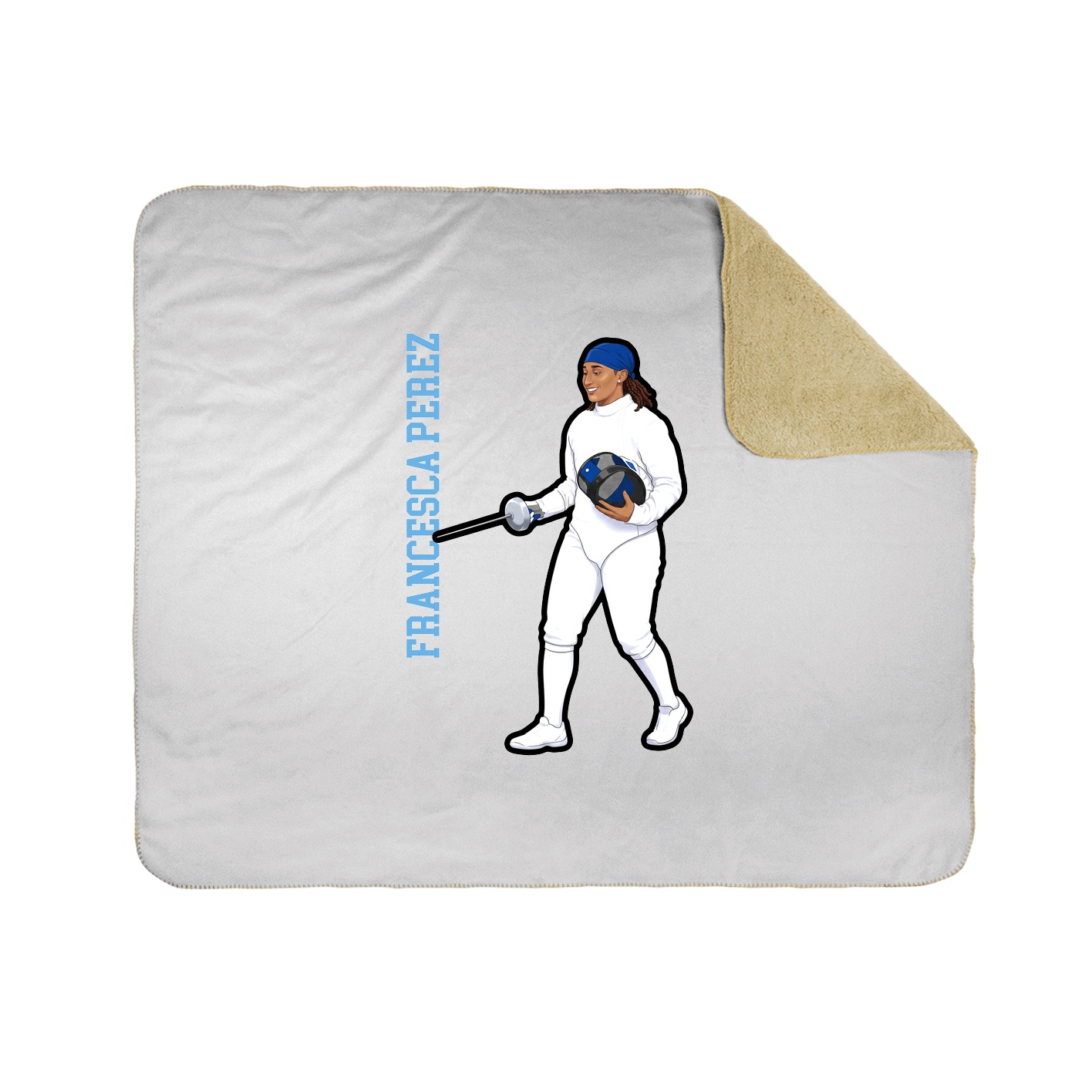 Throw Blanket — Name Vertical in White