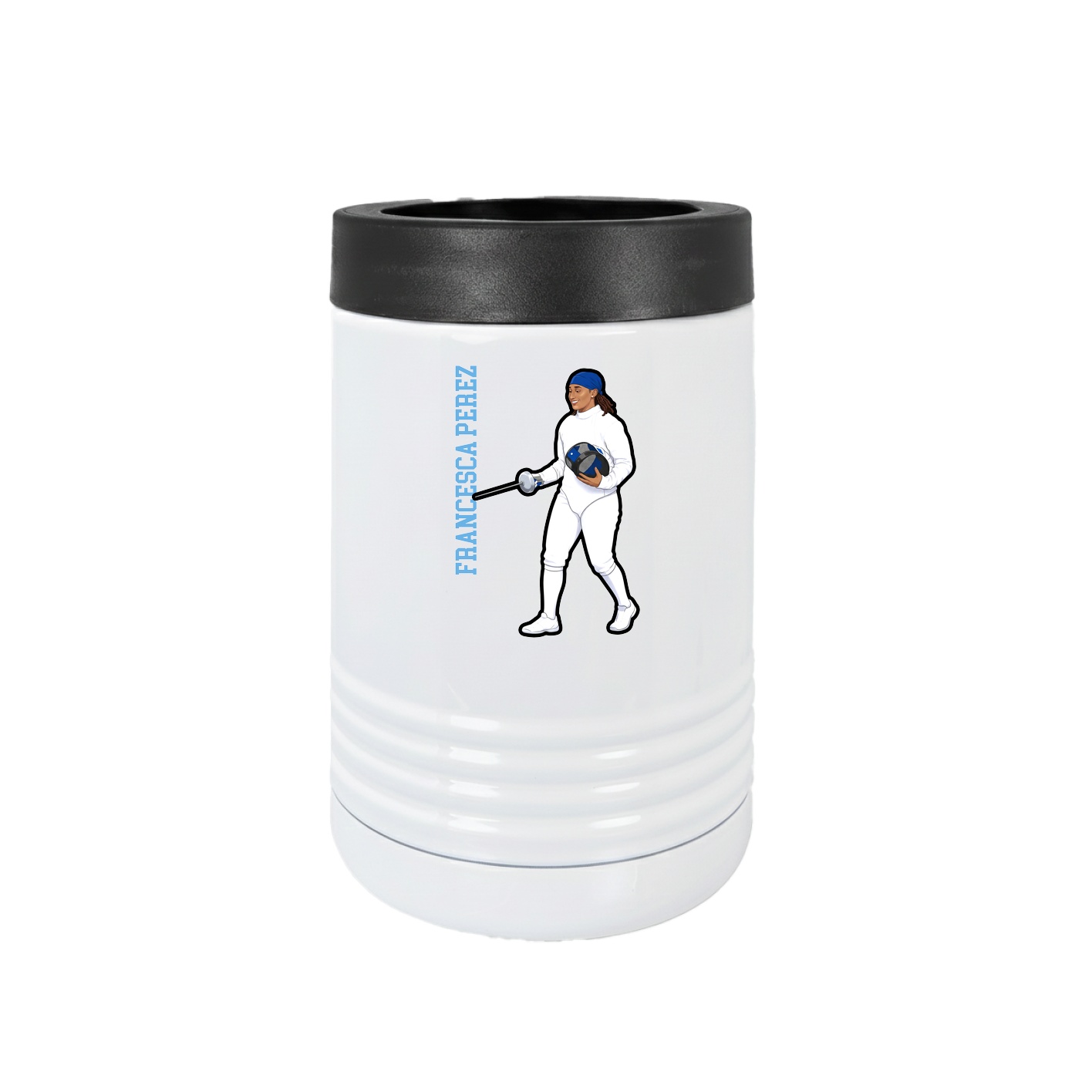 Beverage Holder — Name Vertical in White