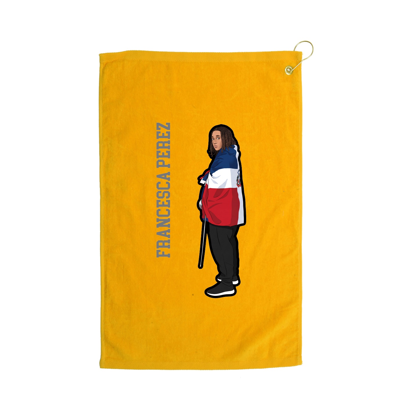 Golf Towel — Name Vertical in Gold