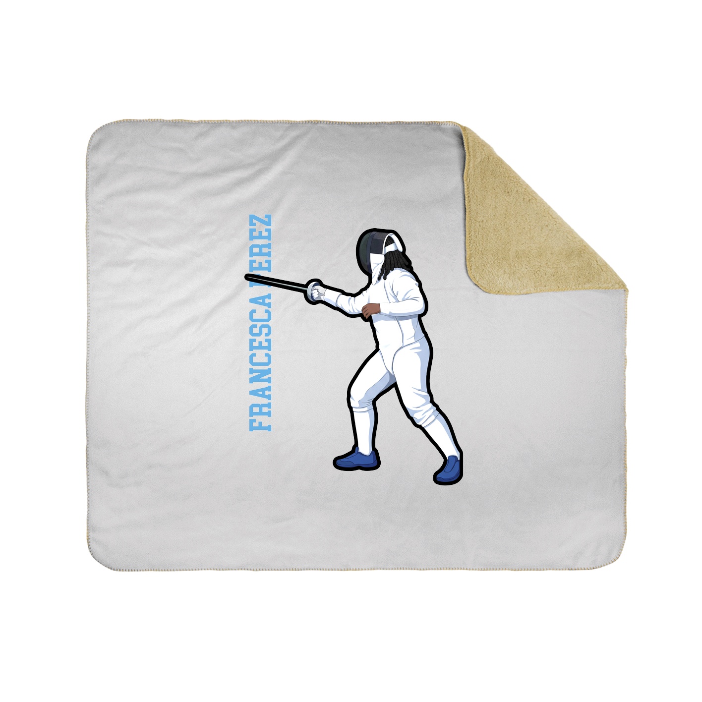 Throw Blanket — Name Vertical in White