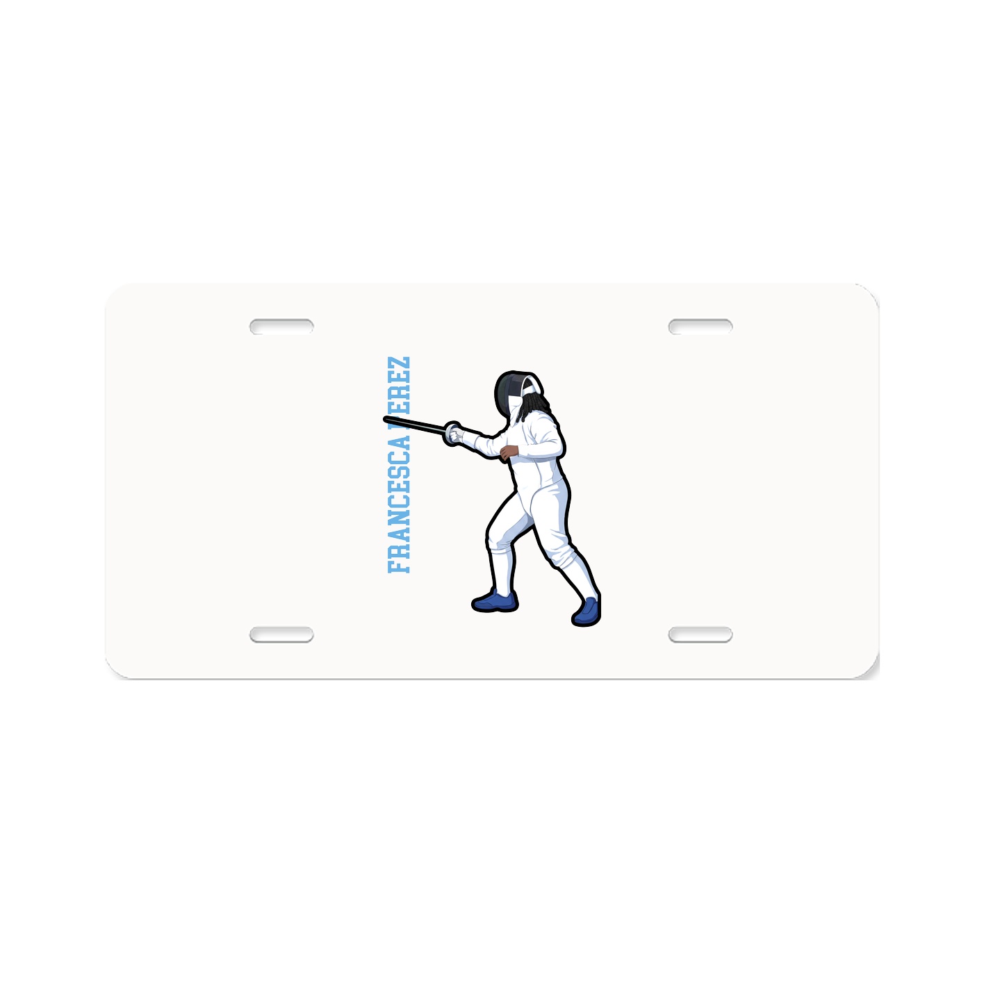 License Plate — Name Vertical in Classic