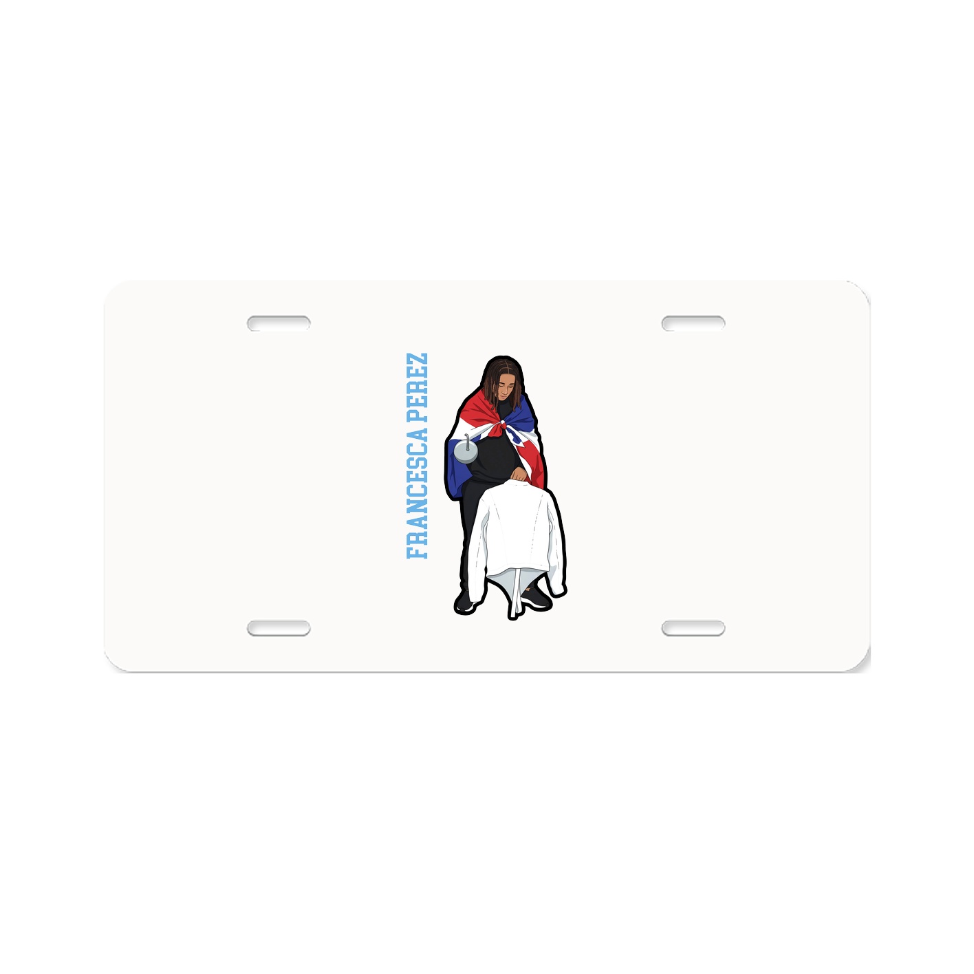 License Plate — Name Vertical in Classic