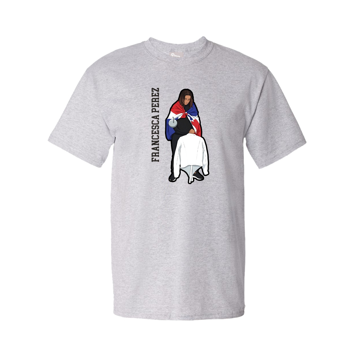 Youth Tee — Name Vertical in Grey