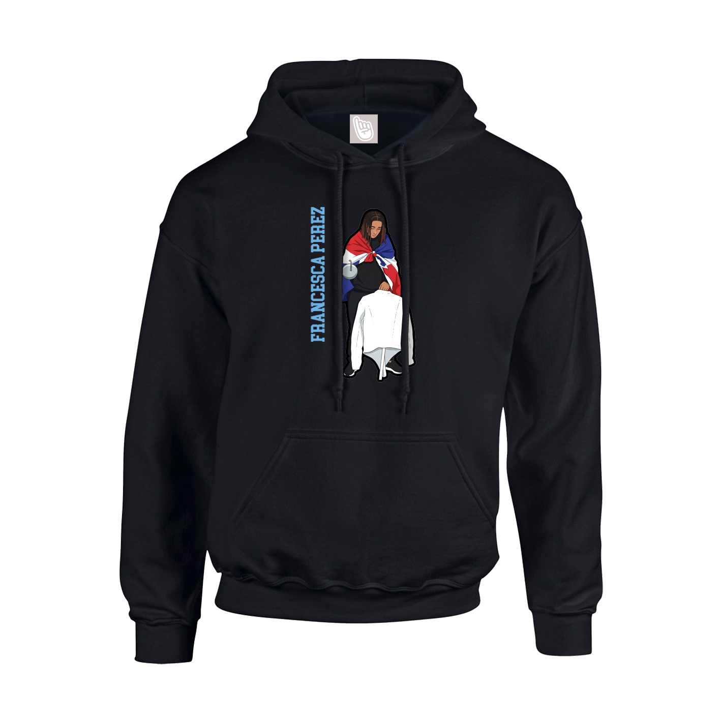 Hoodie — Name Vertical in Black