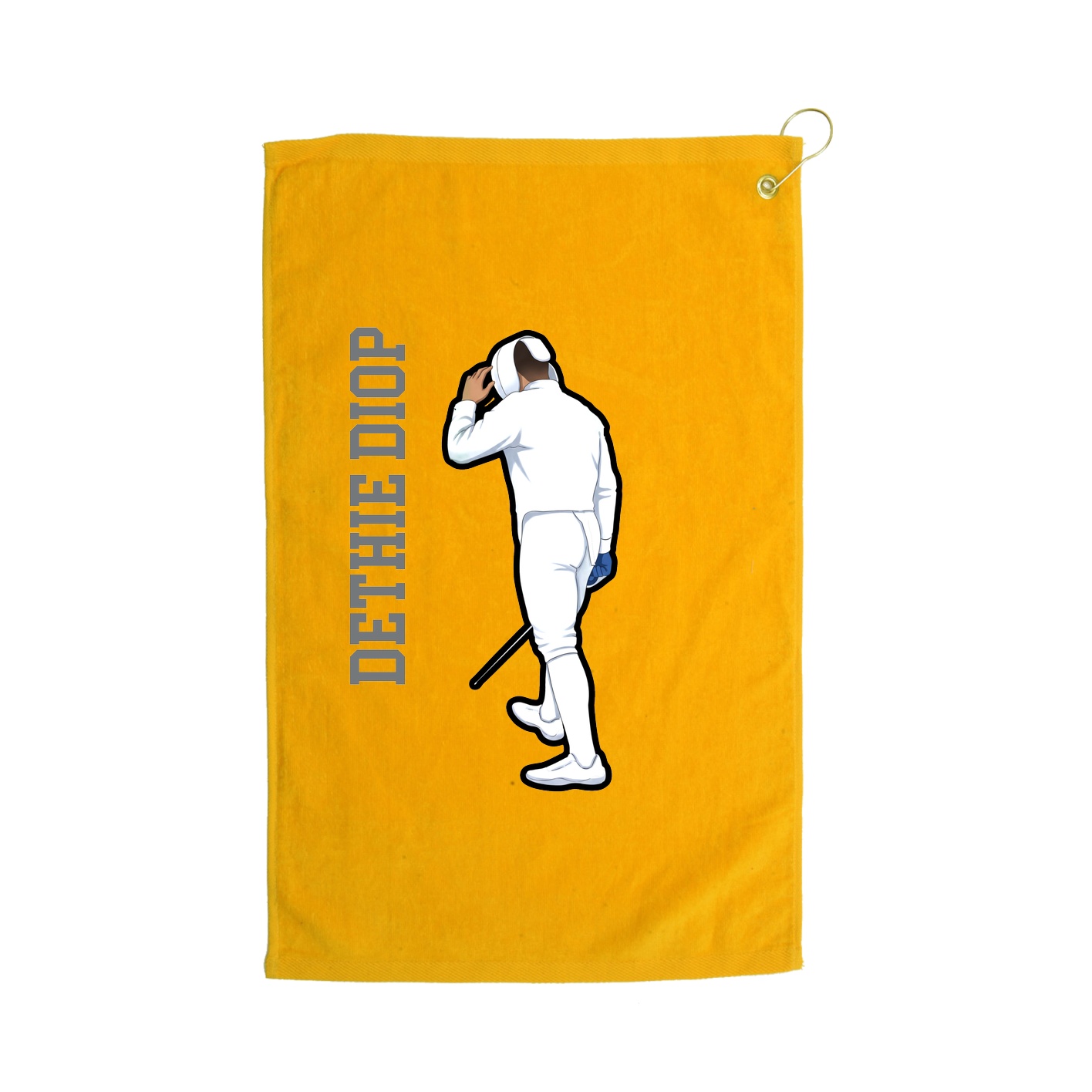 Golf Towel — Name Vertical in Gold