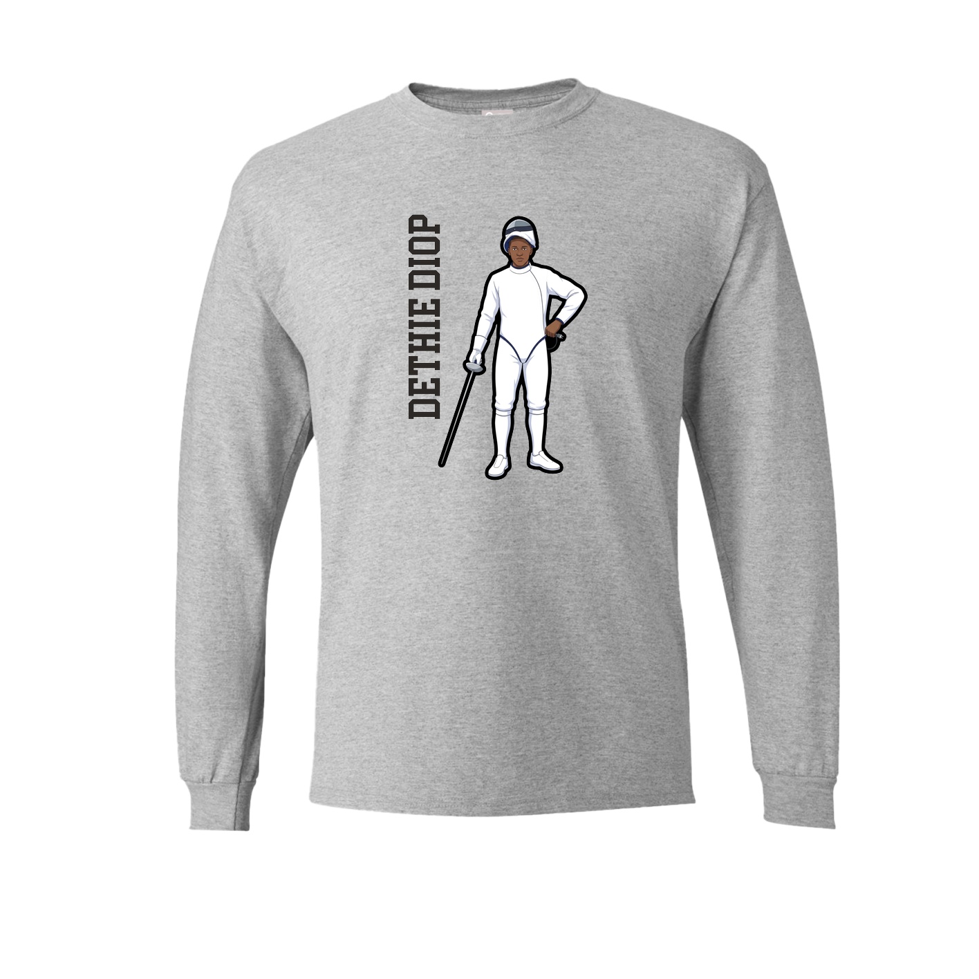 Long Sleeve Tee — Name Vertical in Grey