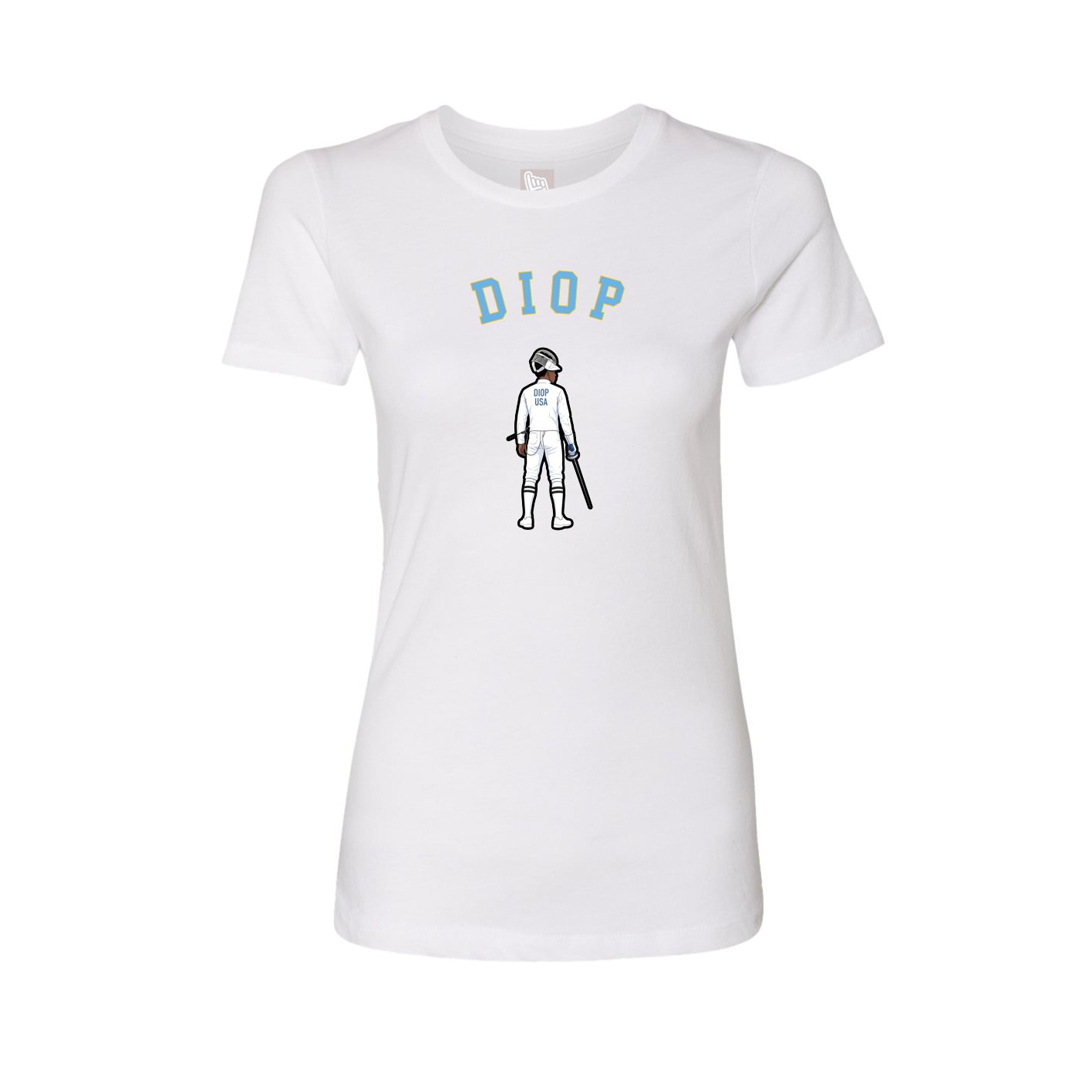 Fitted Women's Tee — Shirsey Arch in White