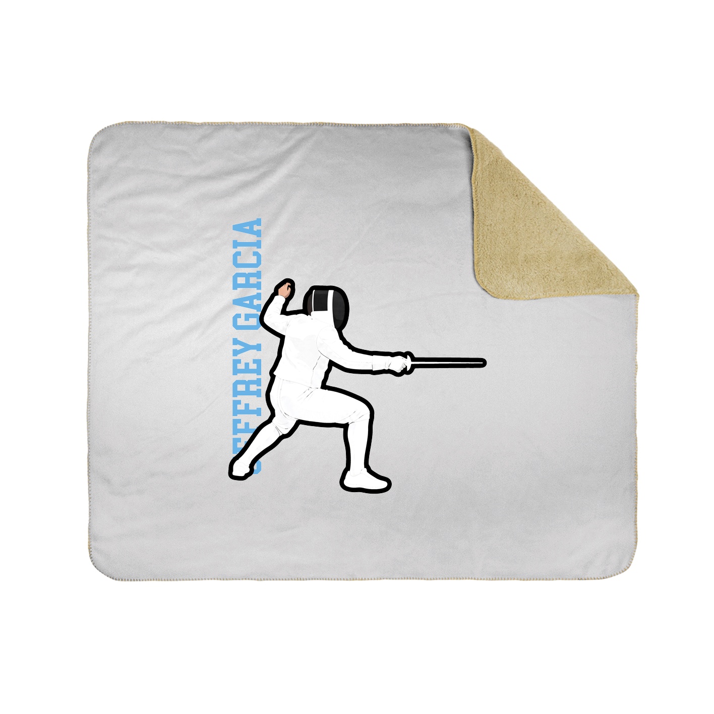 Throw Blanket — Name Vertical in White