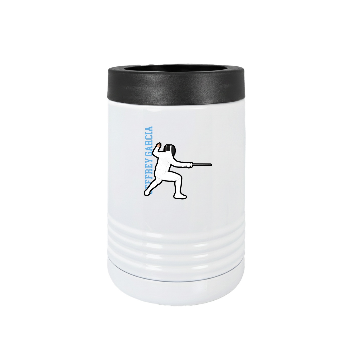 Beverage Holder — Name Vertical in White
