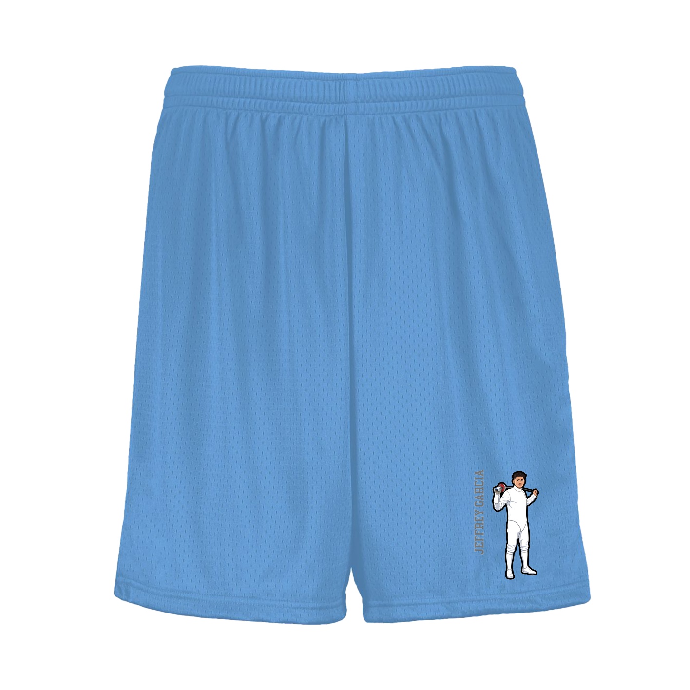 Shorts — Name Vertical in Light Blue