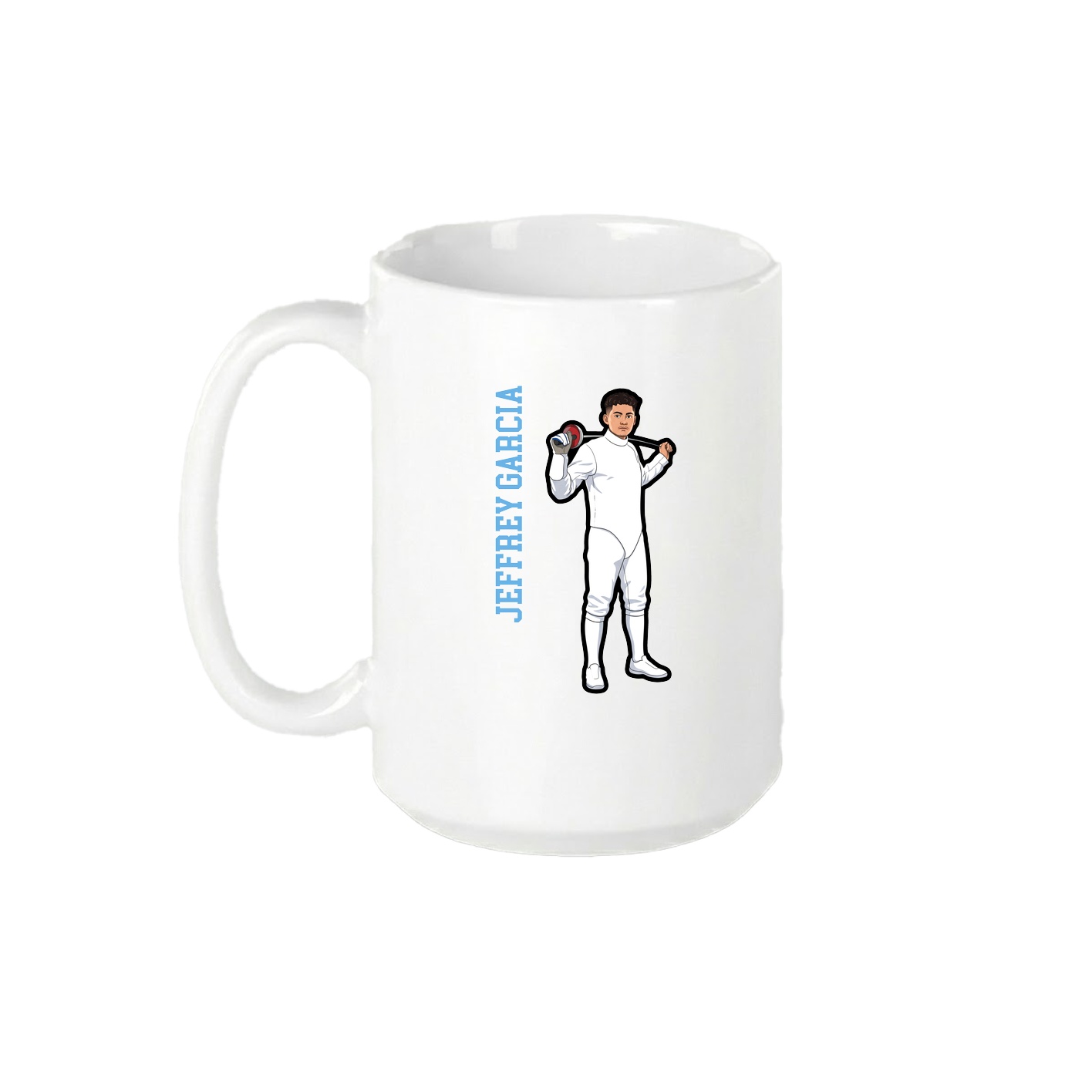 15oz Coffee Mug — Name Vertical in White