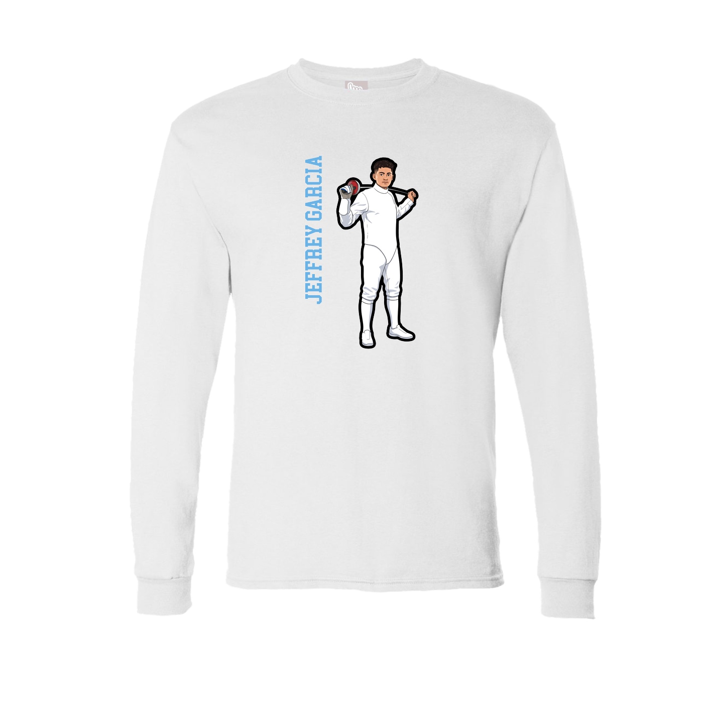 Long Sleeve Tee — Name Vertical in White