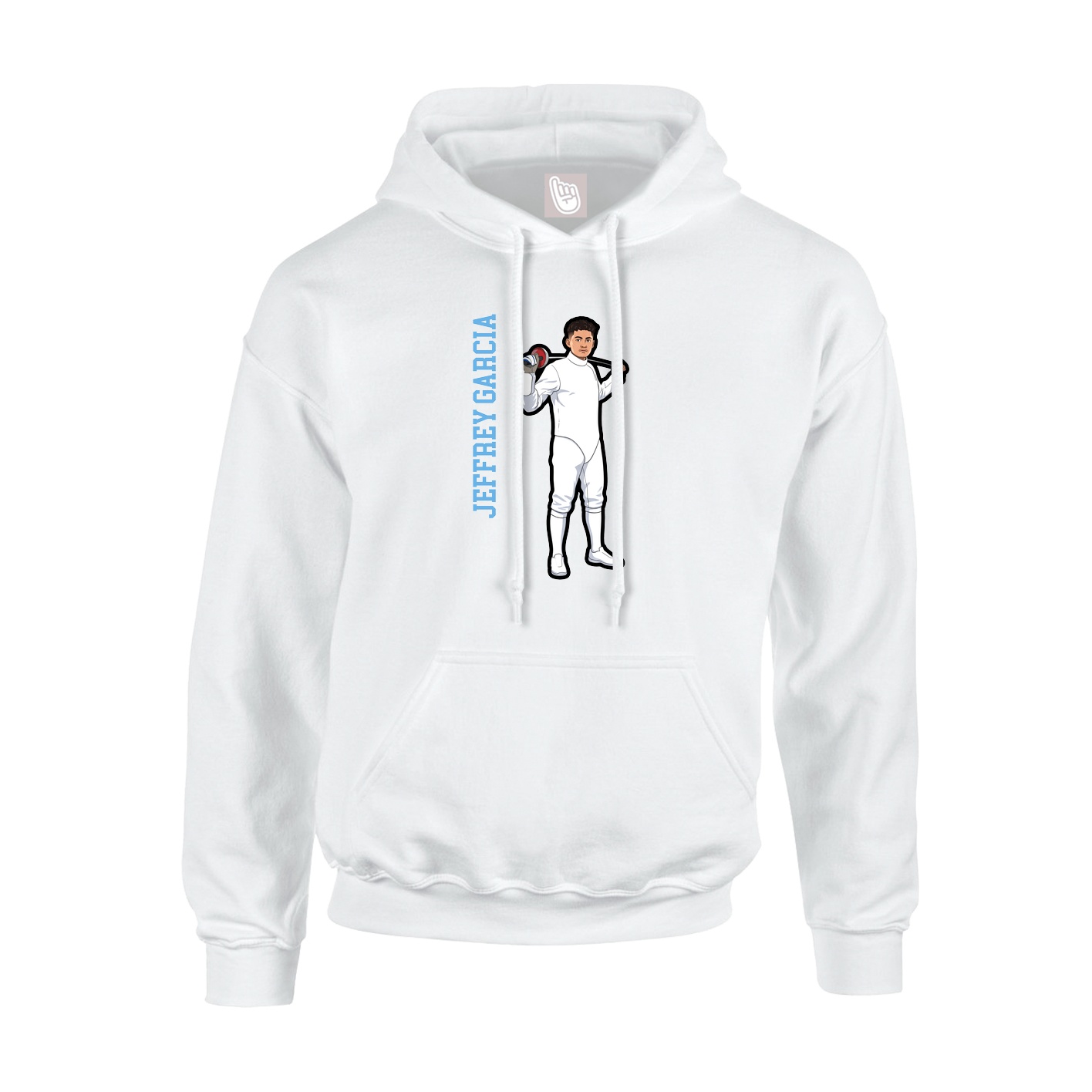 Youth Hoodie — Name Vertical in White