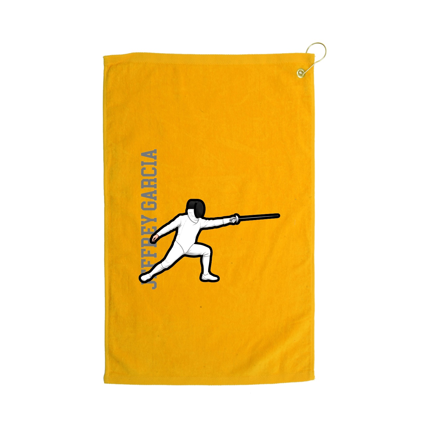Golf Towel — Name Vertical in Gold