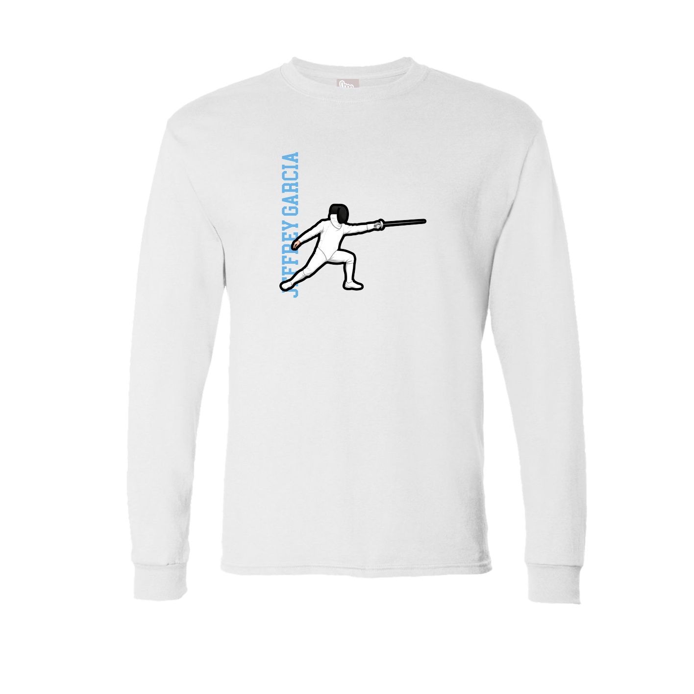 Long Sleeve Tee — Name Vertical in White