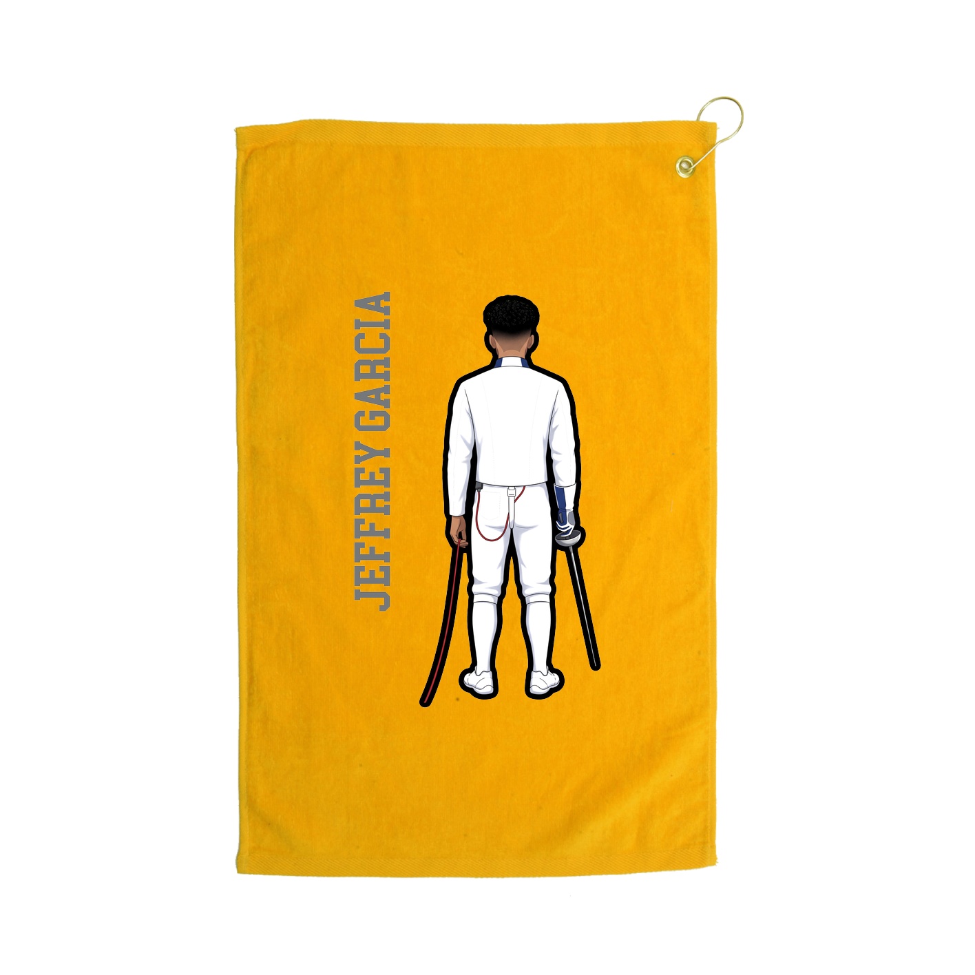Golf Towel — Name Vertical in Gold
