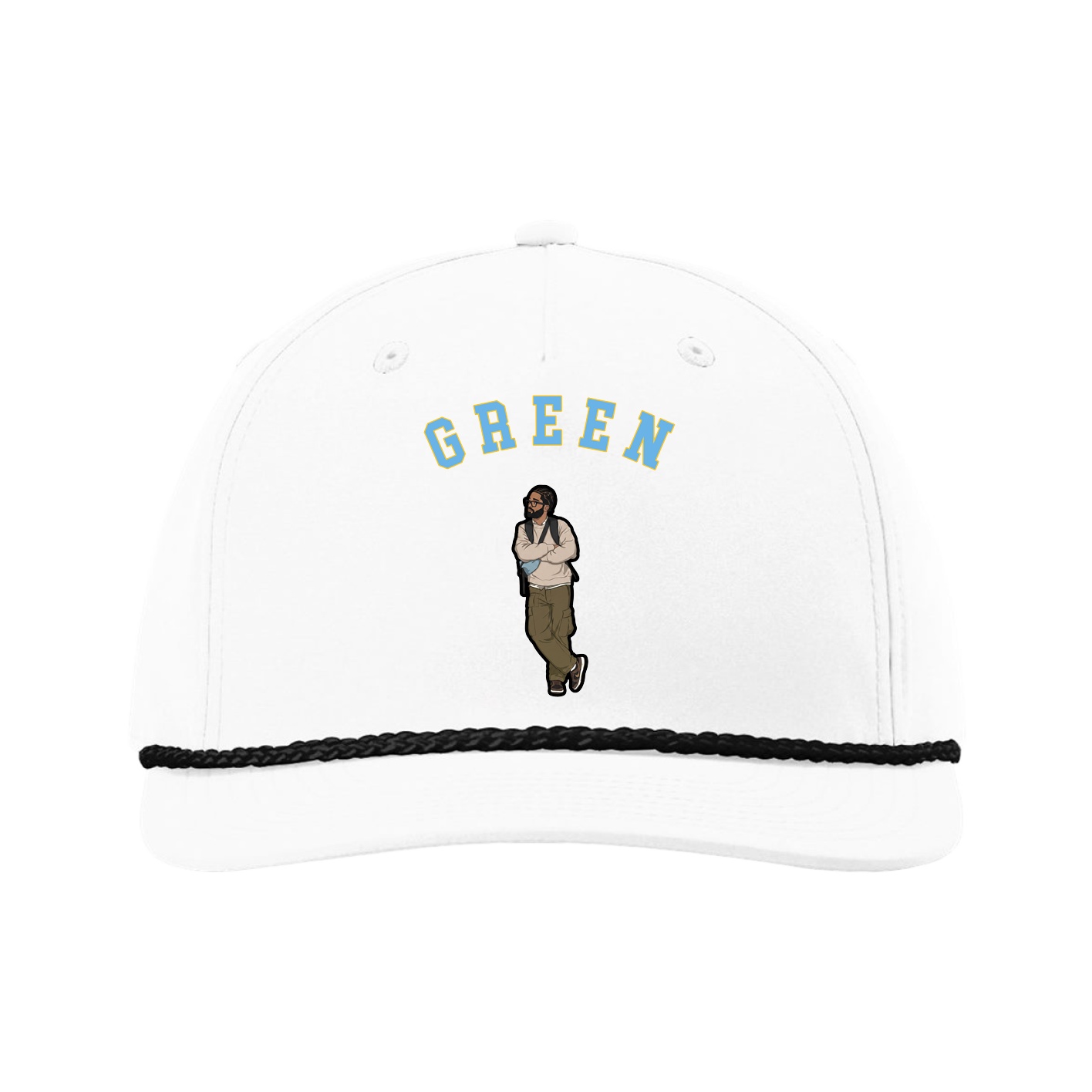 Five-Panel Classic Rope Cap — Shirsey Arch in White