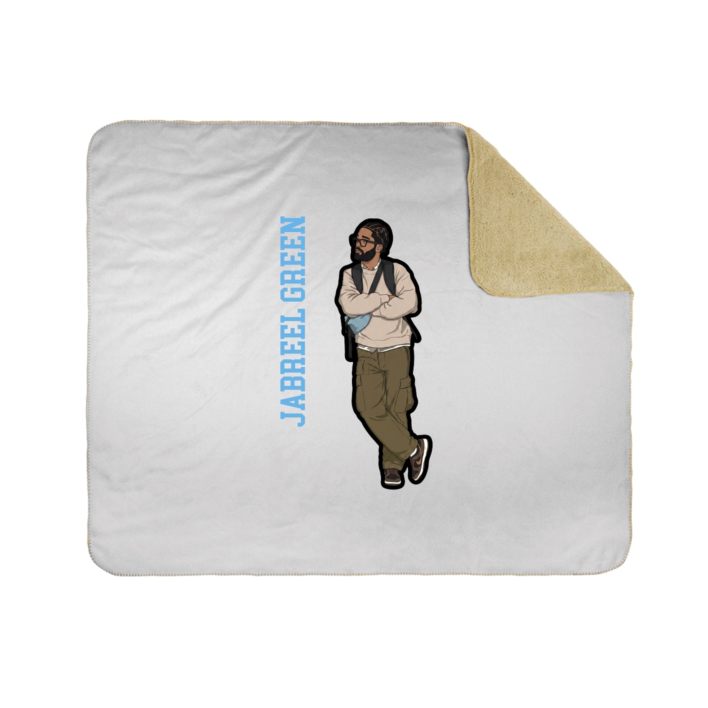 Throw Blanket — Name Vertical in White