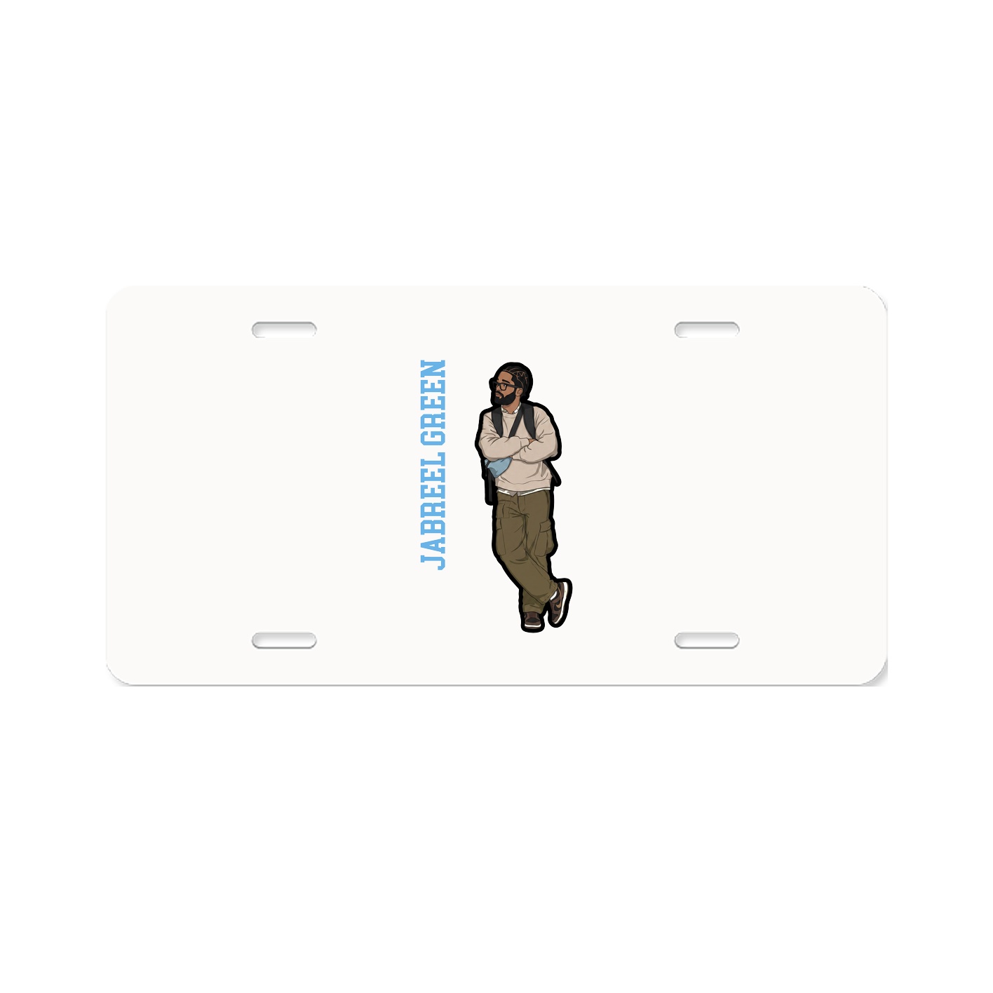 License Plate — Name Vertical in Classic
