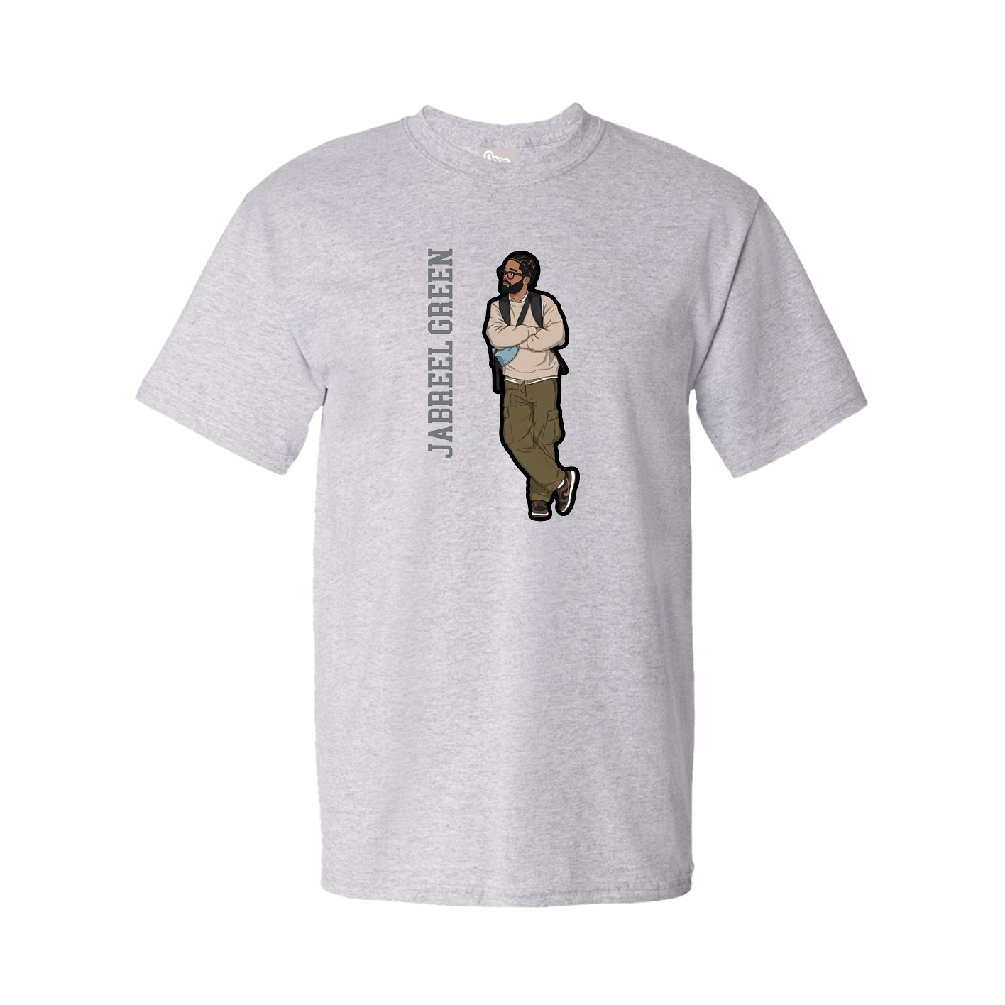 Tee — Name Vertical in Grey