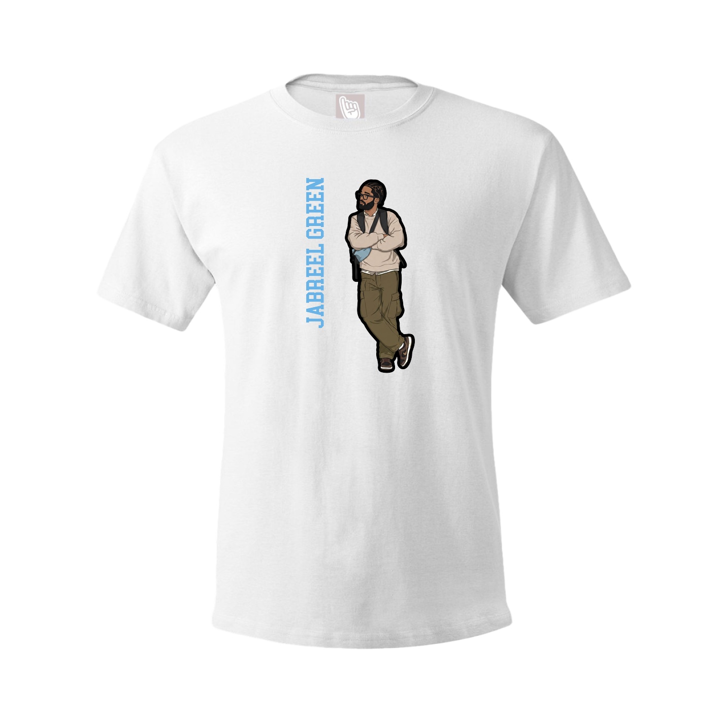 Youth Tee — Name Vertical in White