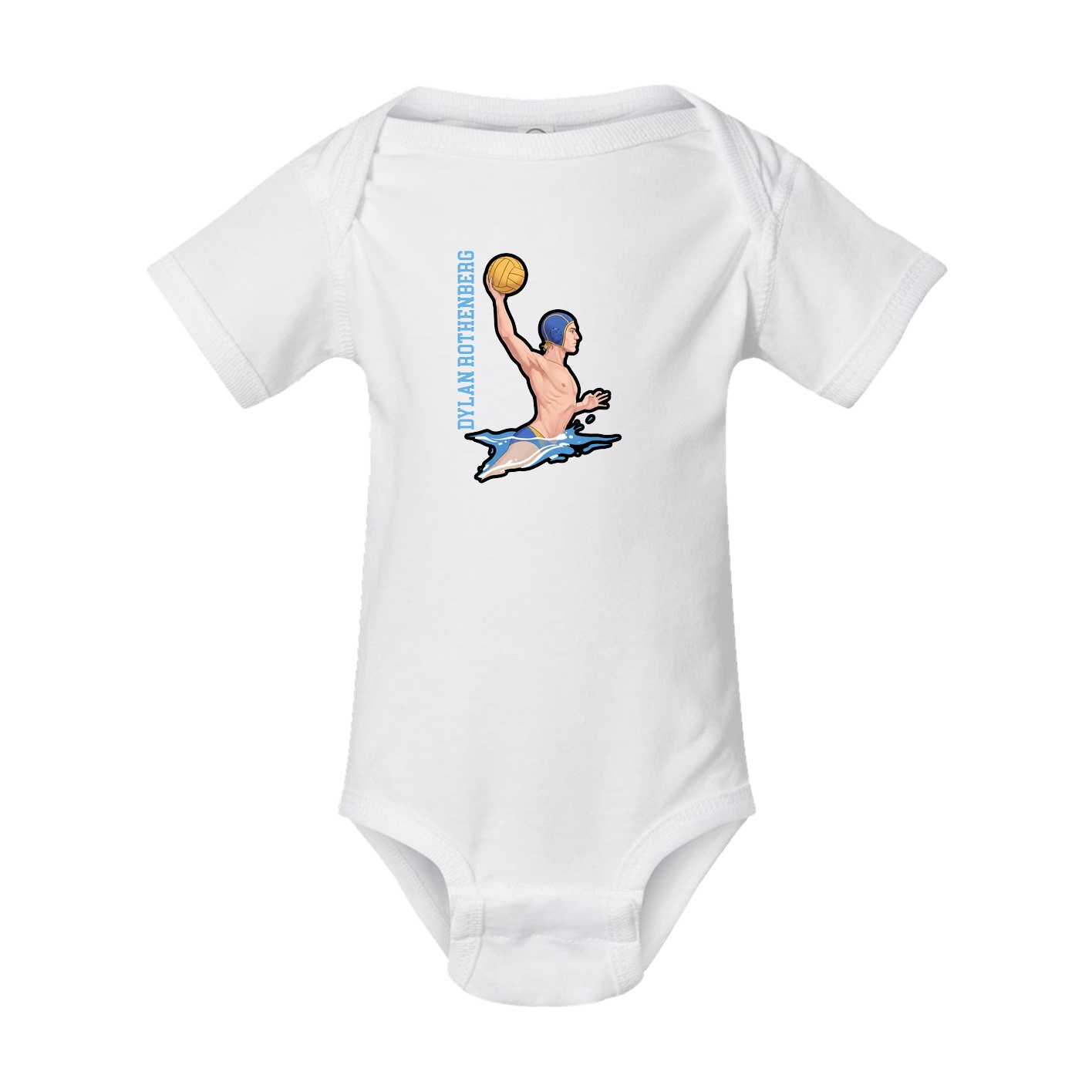 Baby Onesie — Name Vertical in White