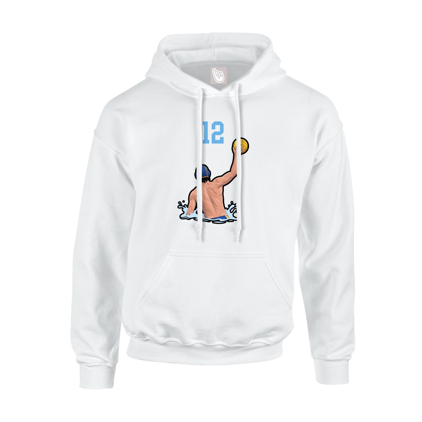 Youth Hoodie — Number Top in White
