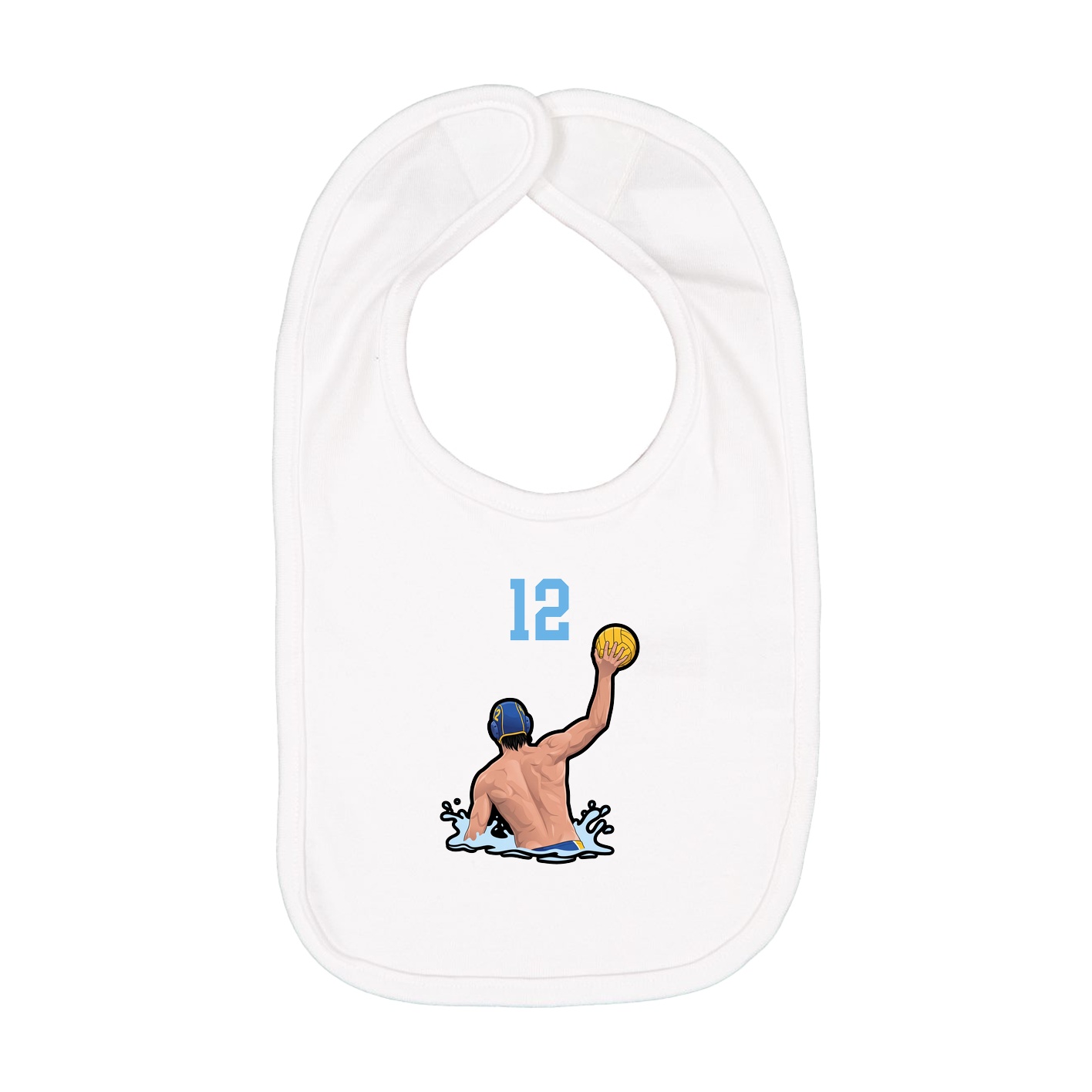 Infant Bib — Number Top in White