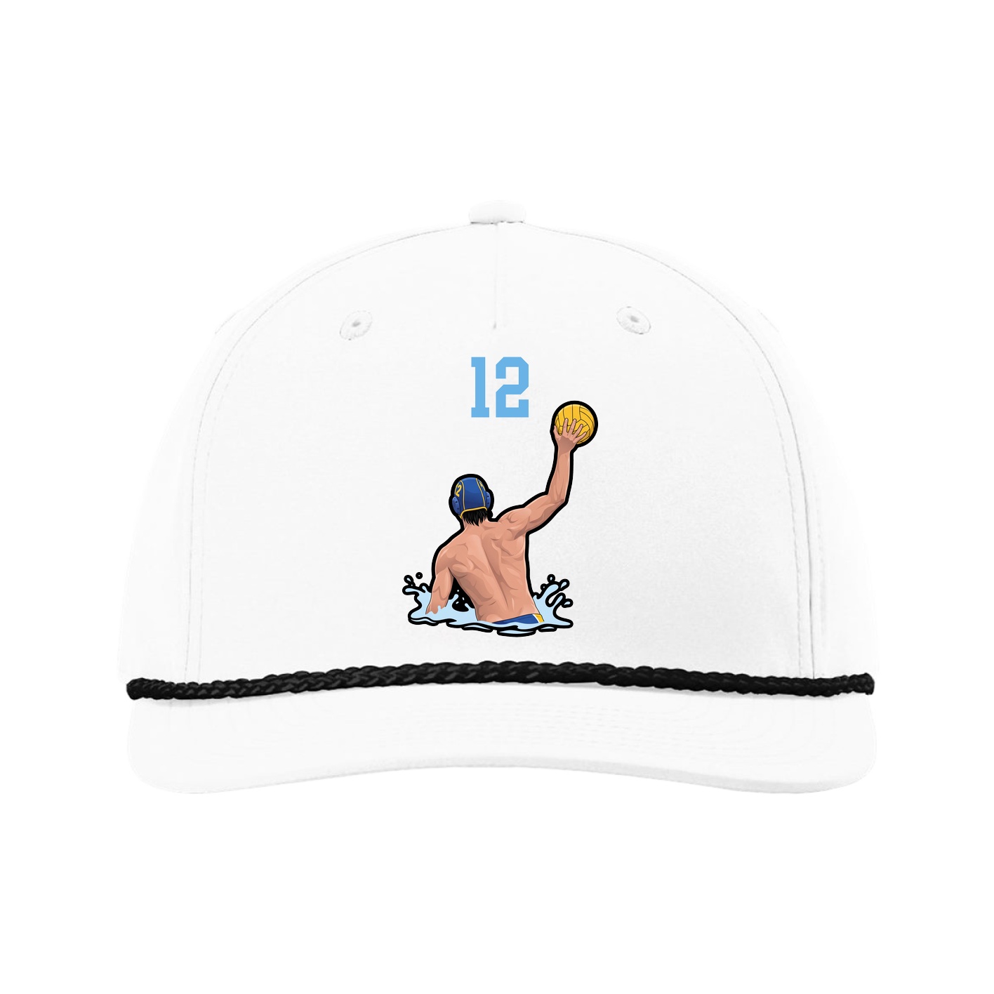 Five-Panel Classic Rope Cap — Number Top in White