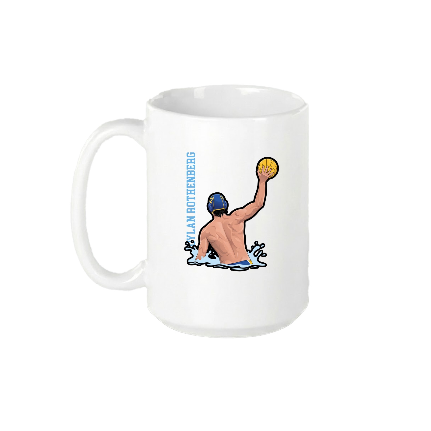 15oz Coffee Mug — Name Vertical in White