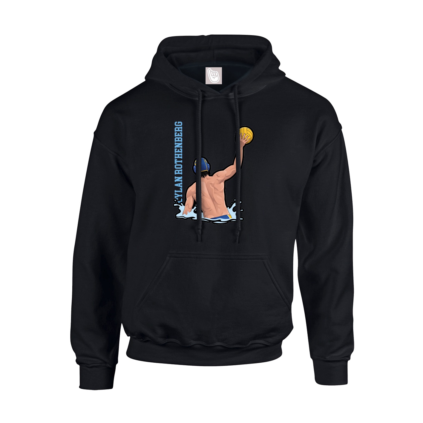 Youth Hoodie — Name Vertical in Black