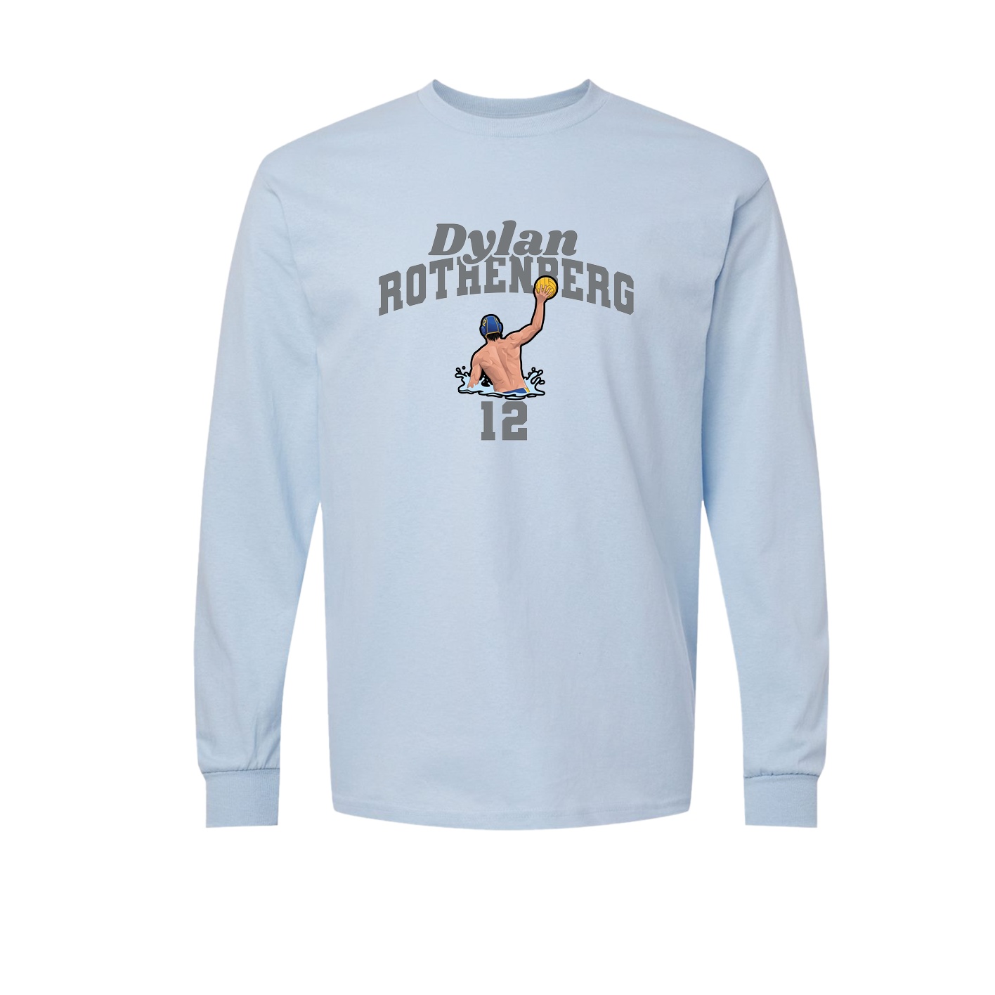 Long Sleeve Tee — Signature Arch in Light Blue