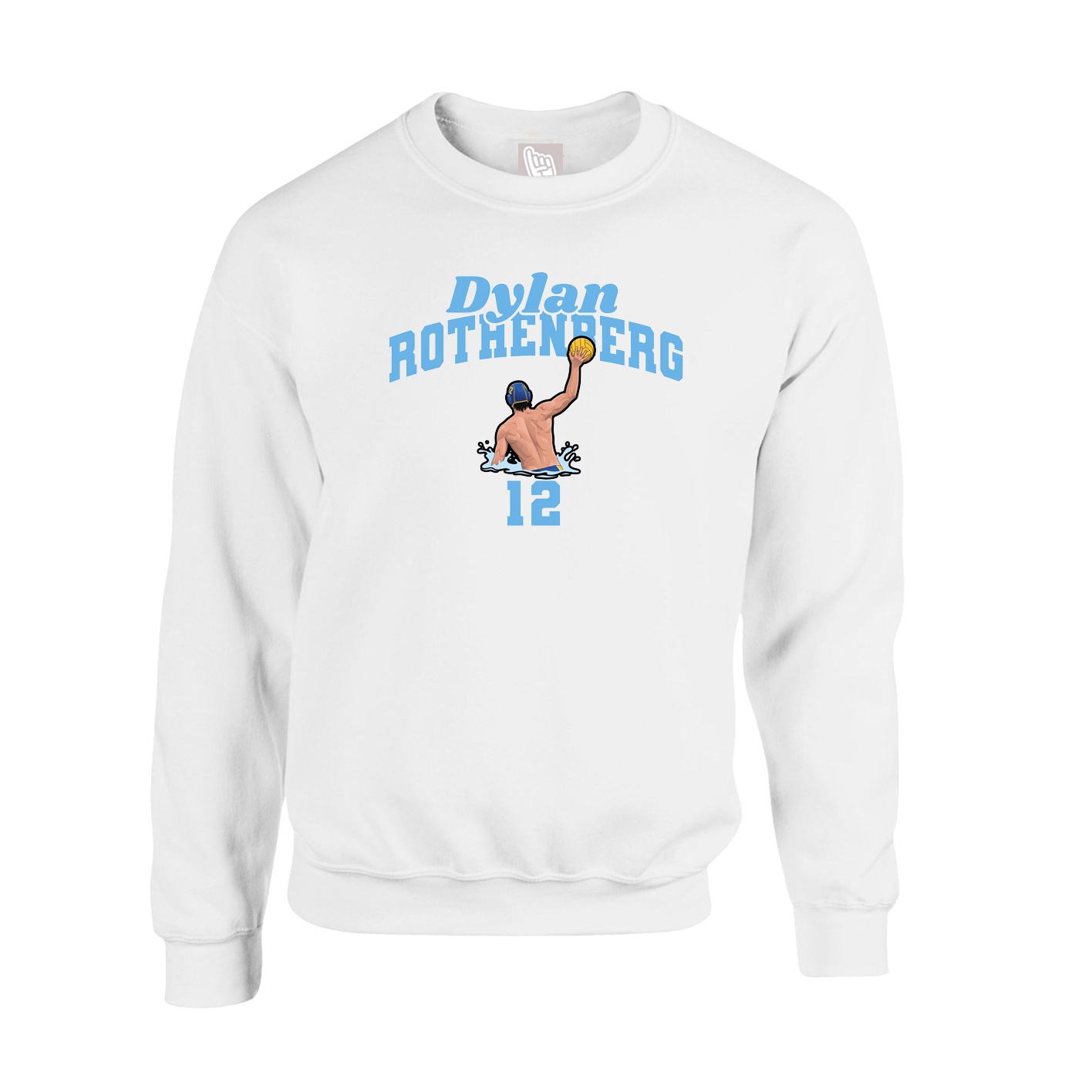 Fleece Crew — Signature Arch in White