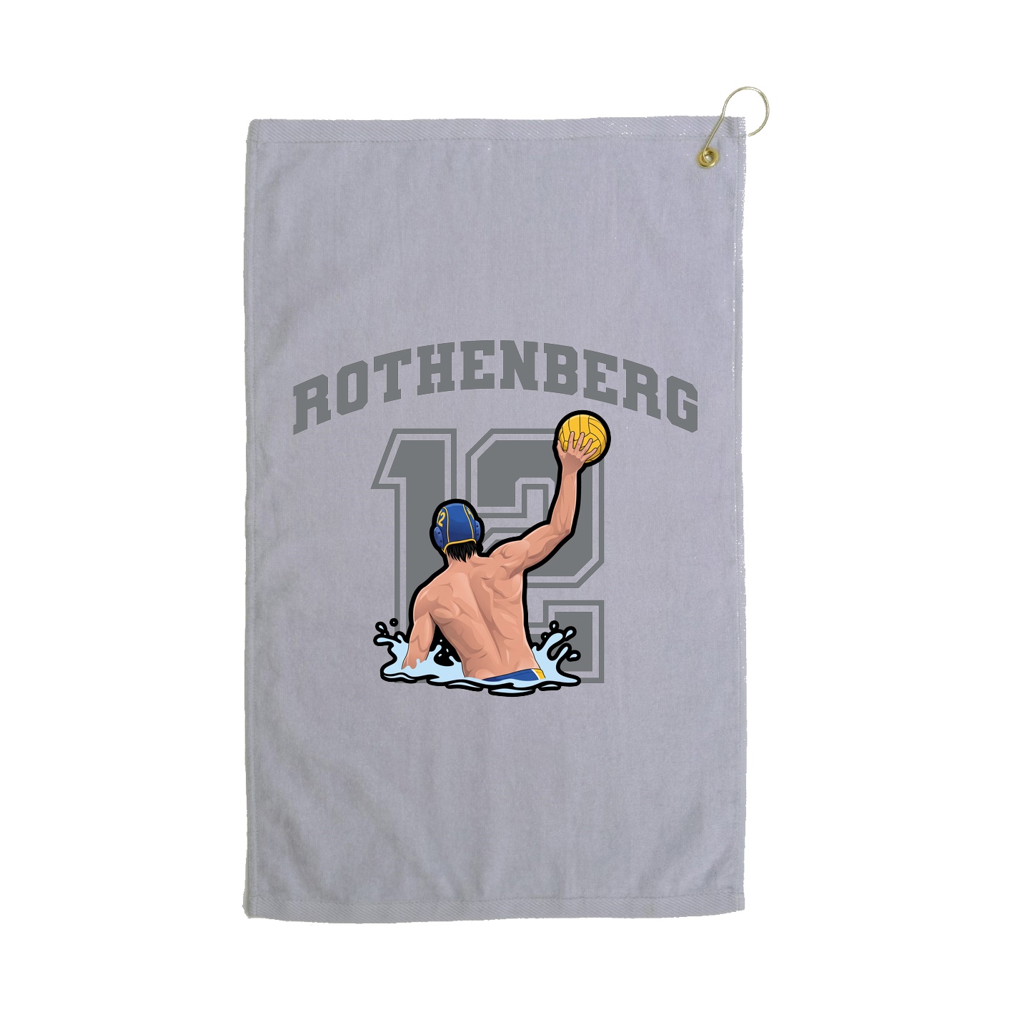 Golf Towel — Number in Grey