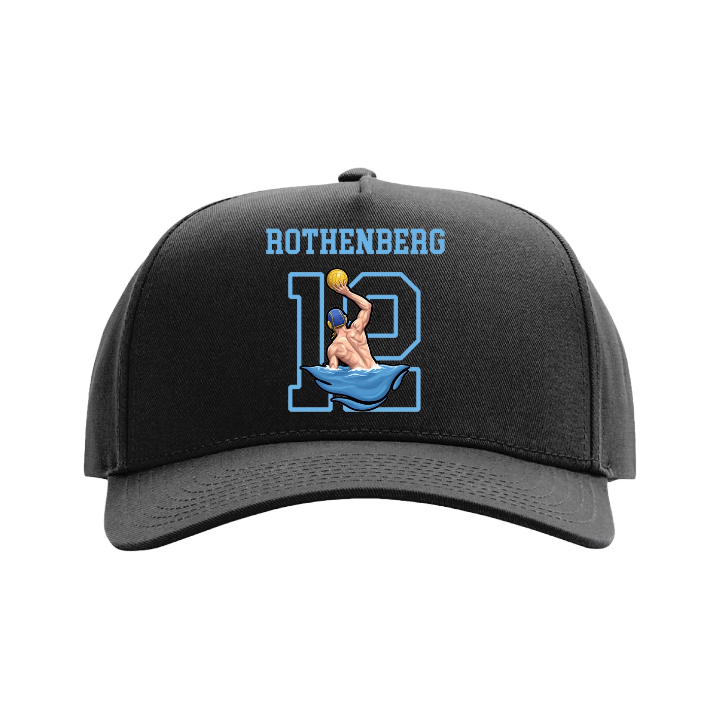 Full Fabric Five-Panel Champ Cap — Shirsey in Black