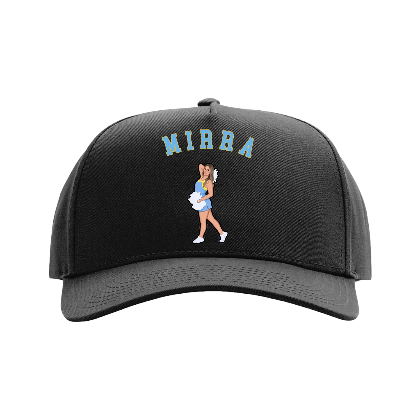 Full Fabric Five-Panel Champ Cap — Shirsey Arch in Black