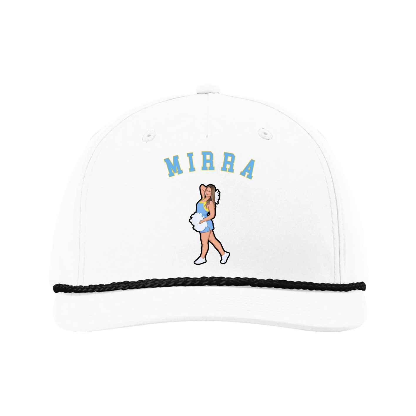 Five-Panel Classic Rope Cap — Shirsey Arch in White