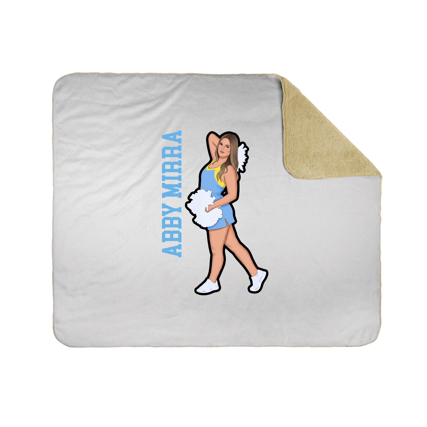 Throw Blanket — Name Vertical in White