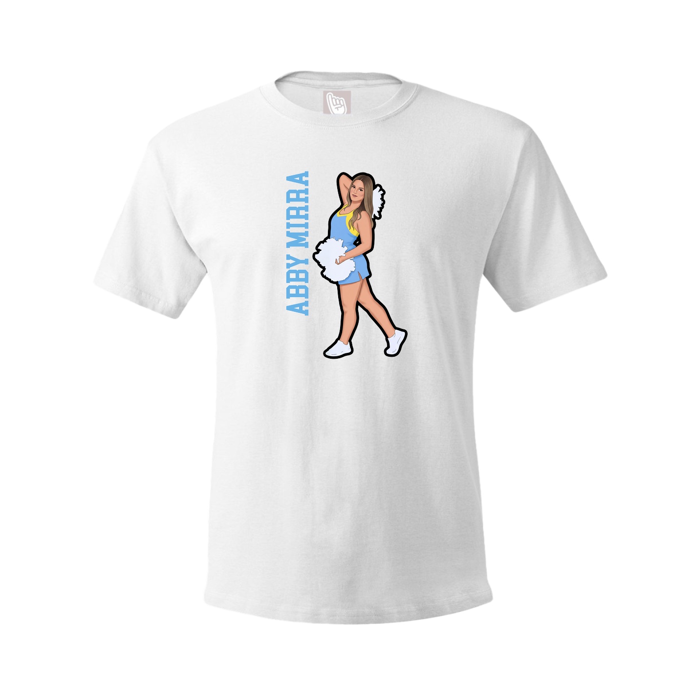 Tee — Name Vertical in White