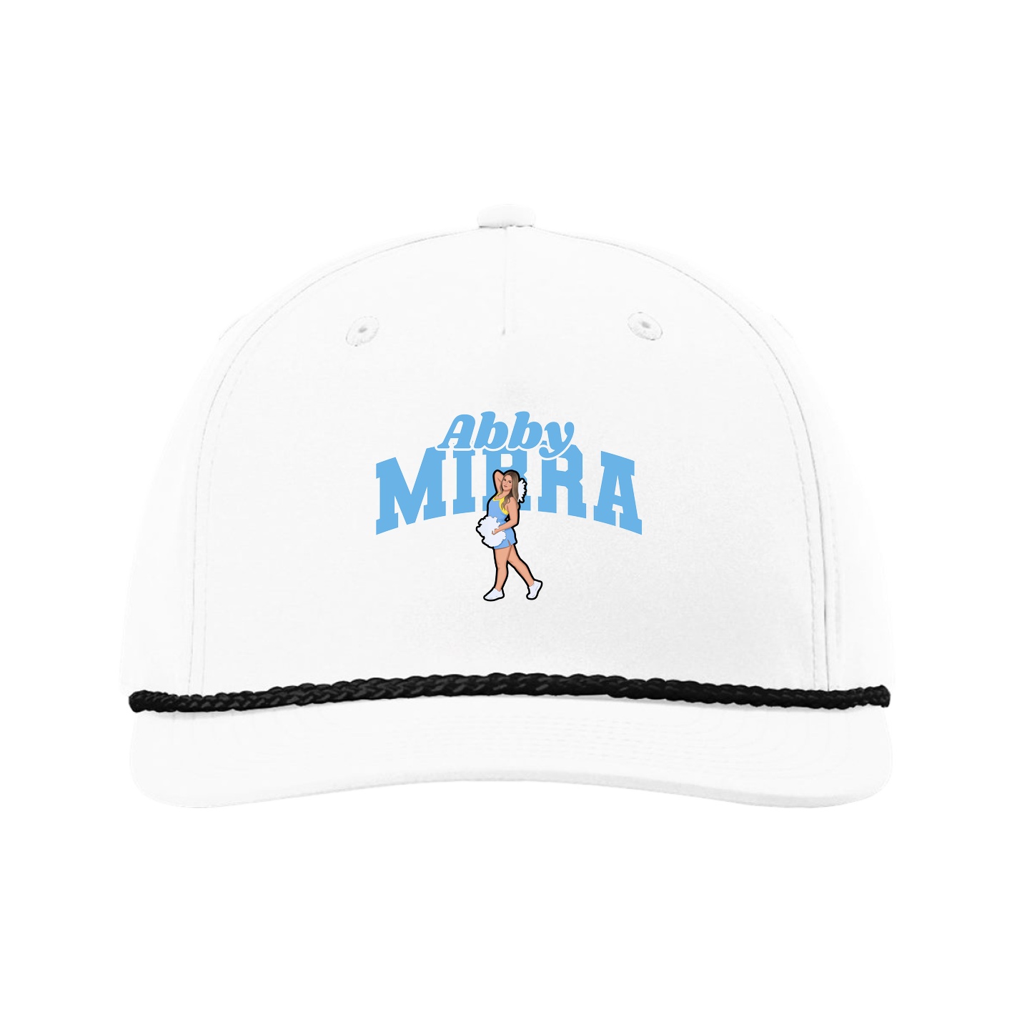 Five-Panel Classic Rope Cap — Signature Arch in White