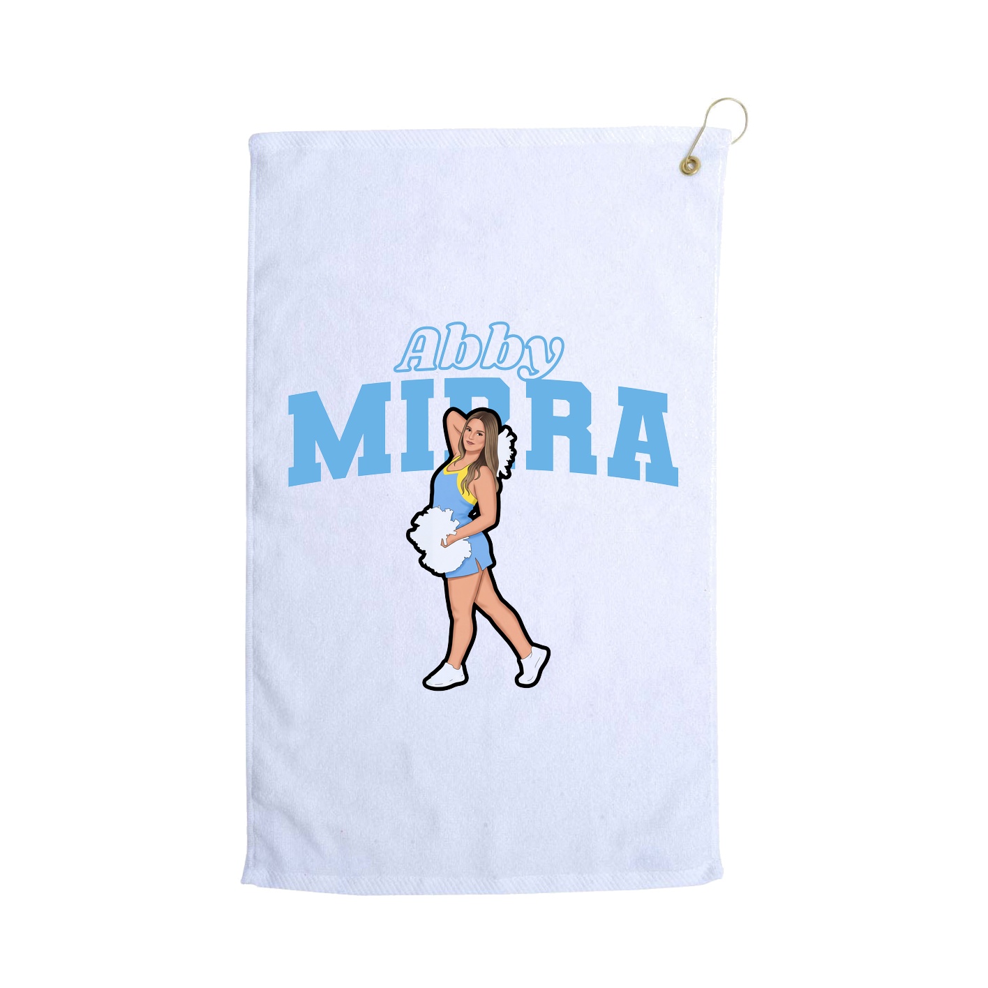 Golf Towel — Name Arch in White