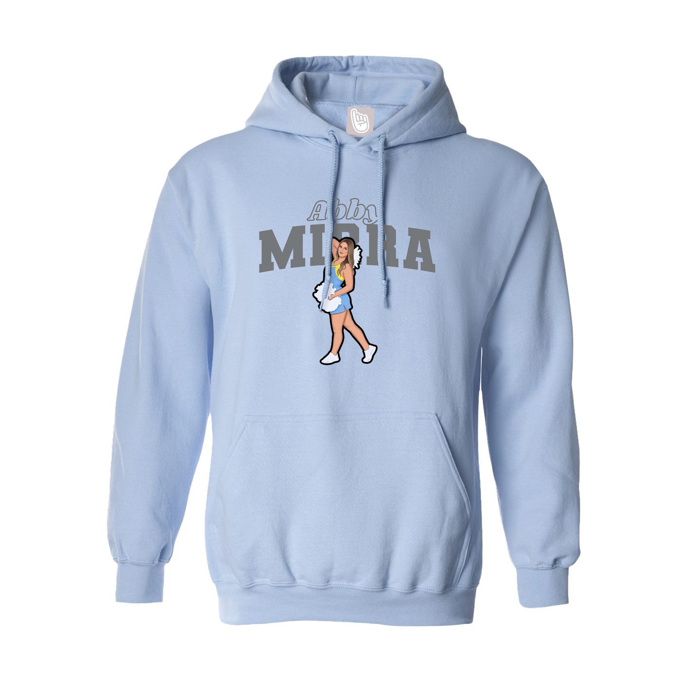 Hoodie — Name Arch in Light Blue