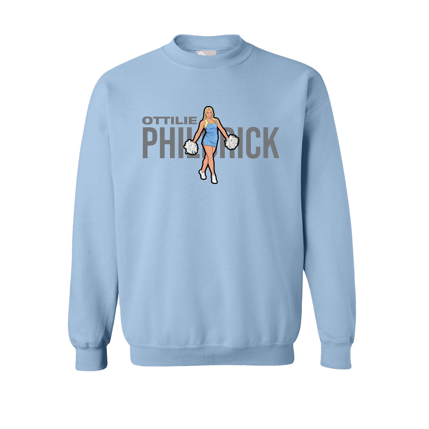 Fleece Crew — Player Name in Light Blue