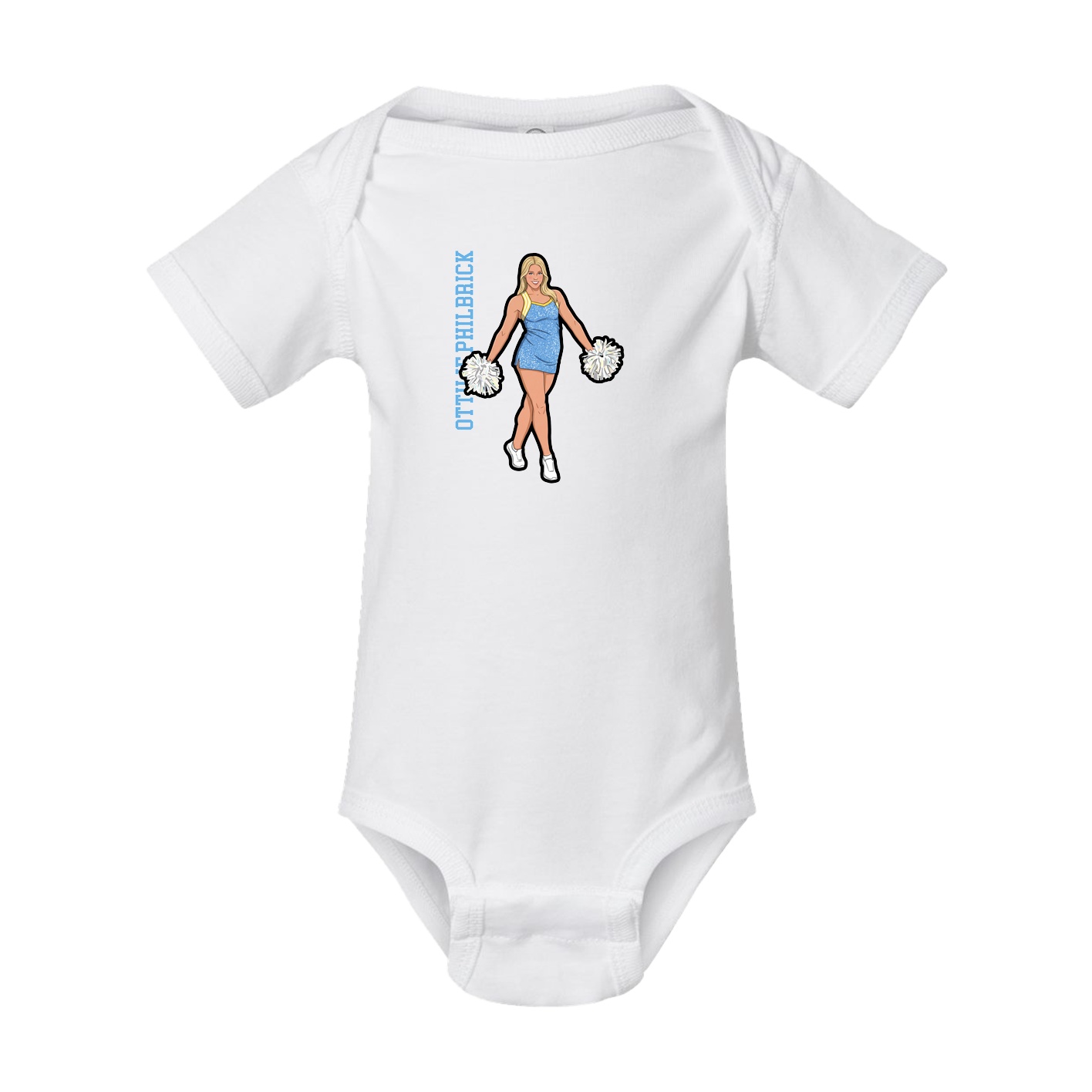 Baby Onesie — Name Vertical in White