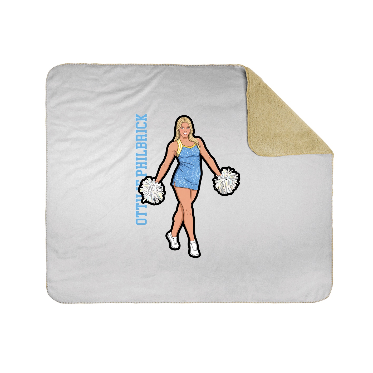 Throw Blanket — Name Vertical in White